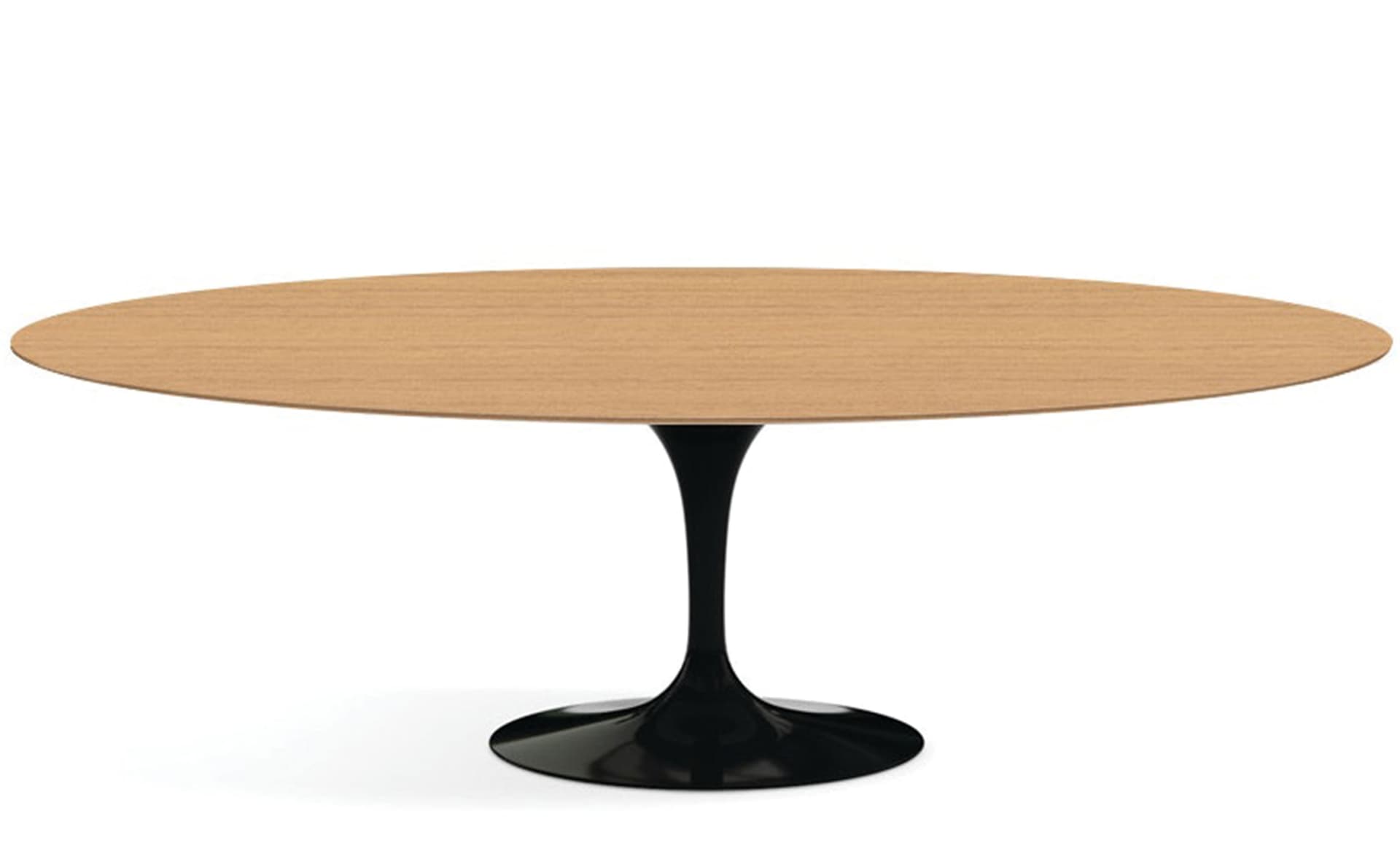 saarinen dining table - 96" oval / high gloss - black / veneer - light oak