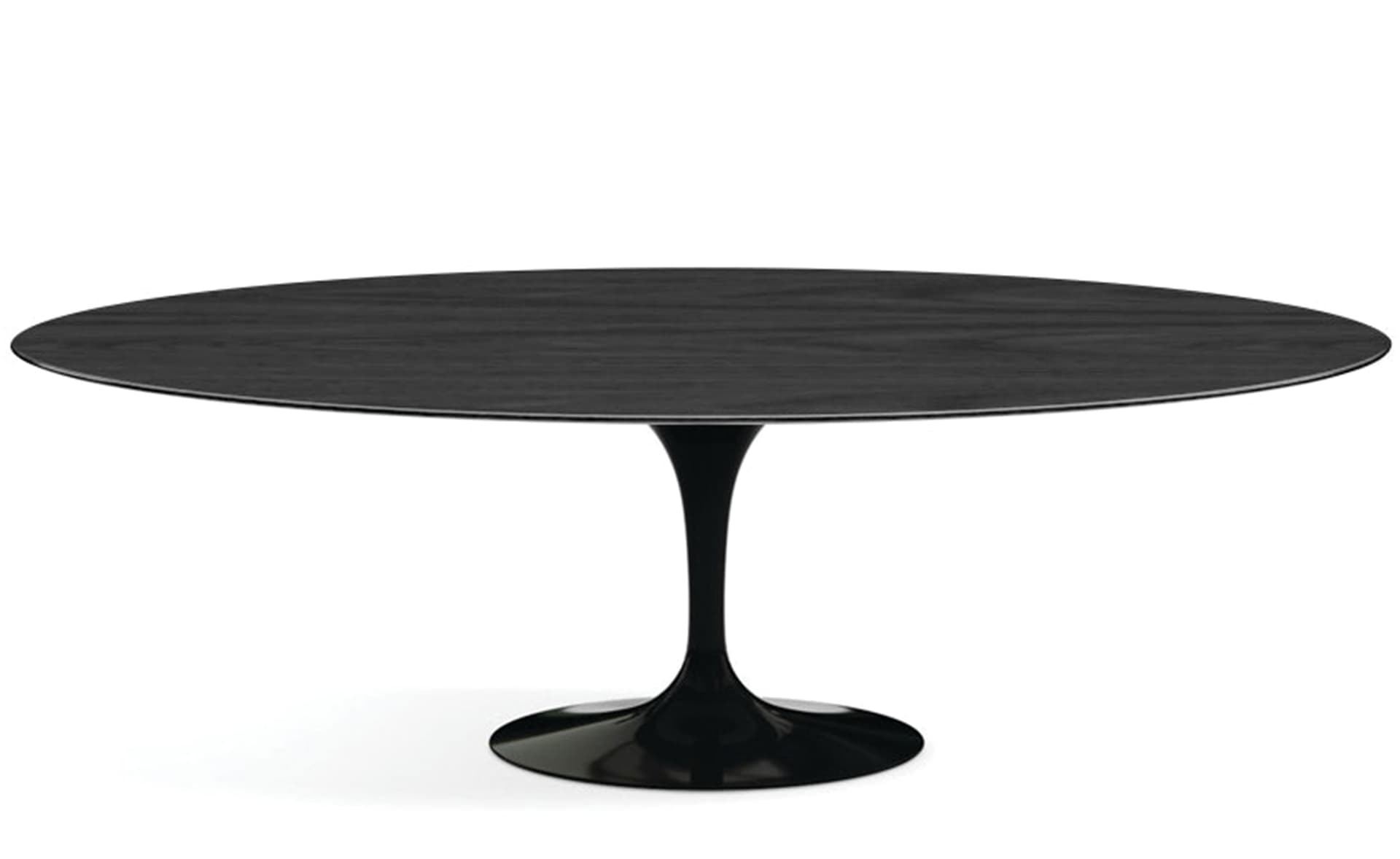 saarinen dining table - 96" oval / high gloss - black / veneer - ebonized walnut