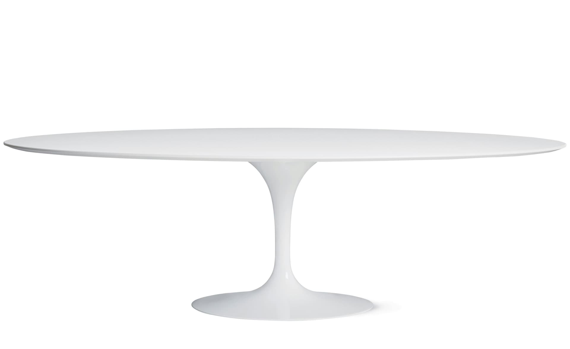 saarinen dining table - 96" oval / high gloss - white / laminate - white
