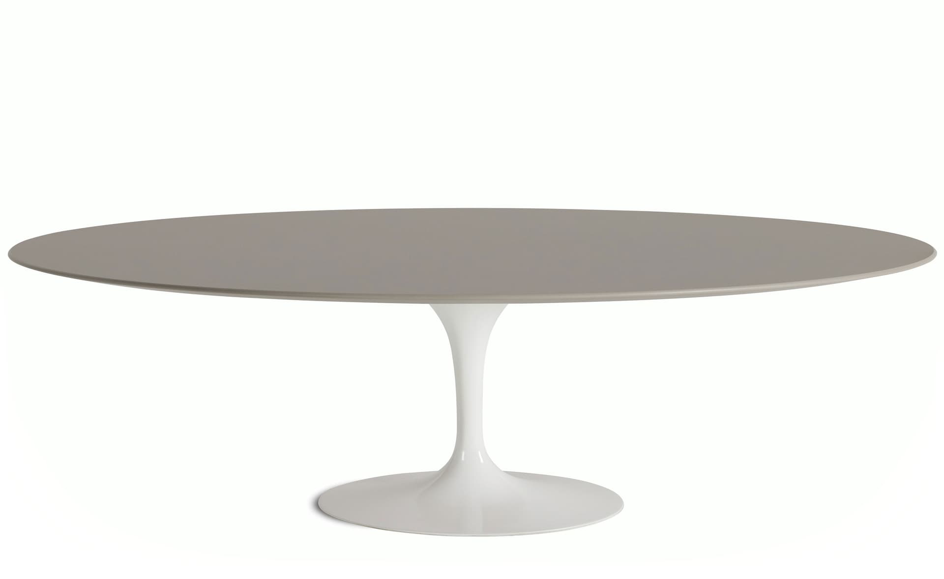 saarinen dining table - 96" oval / high gloss - white / laminate - modern clay