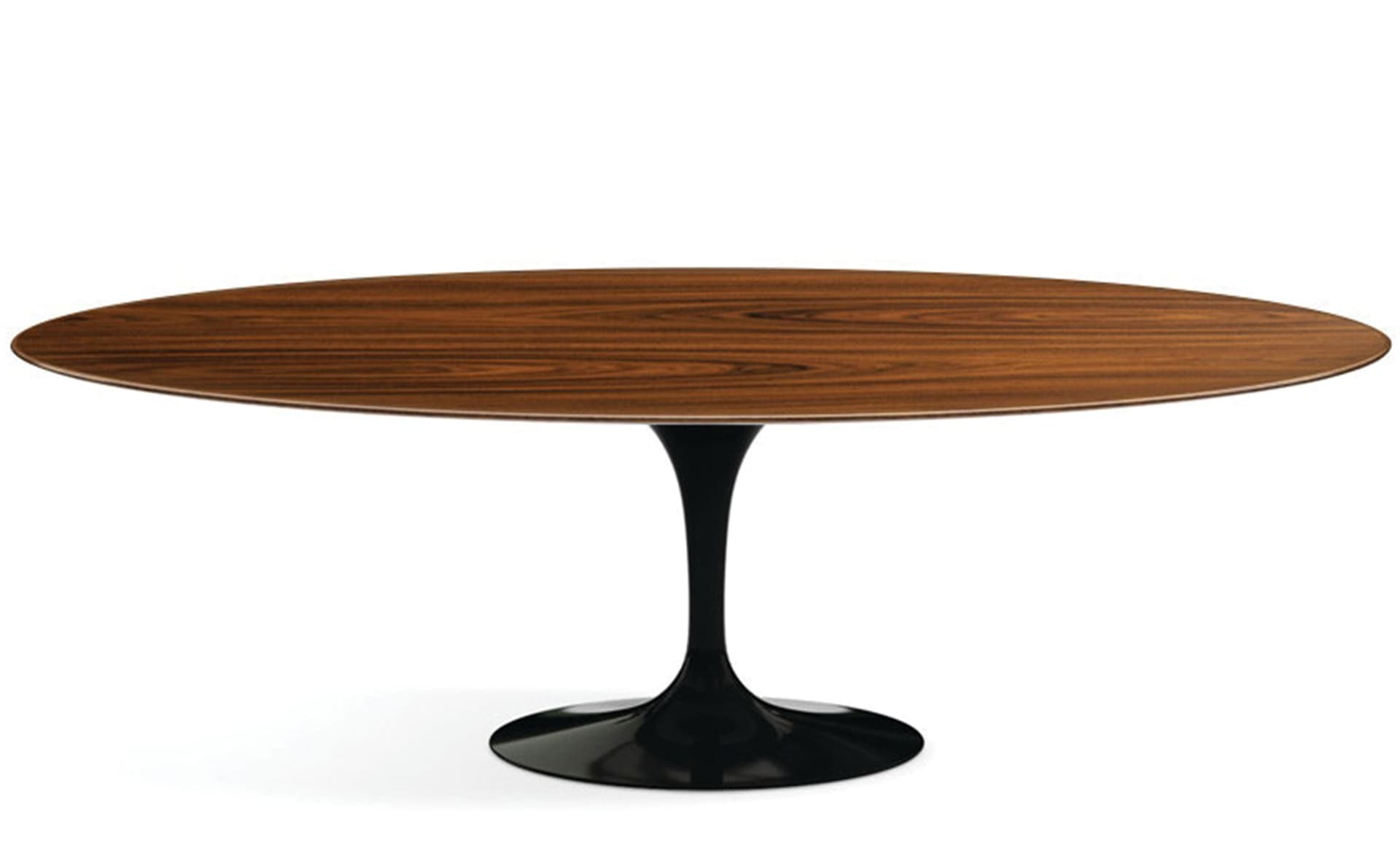 saarinen dining table - 96" oval / high gloss - black / veneer - rosewood