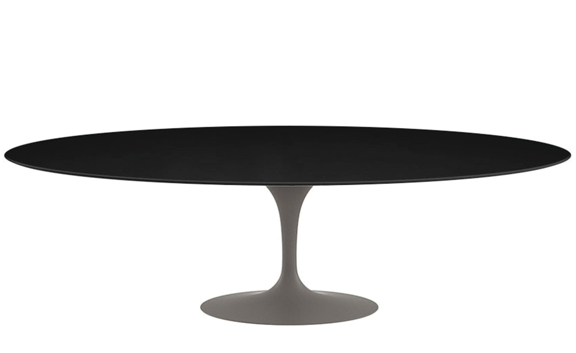 saarinen dining table - 96" oval / satin - grey / laminate - black