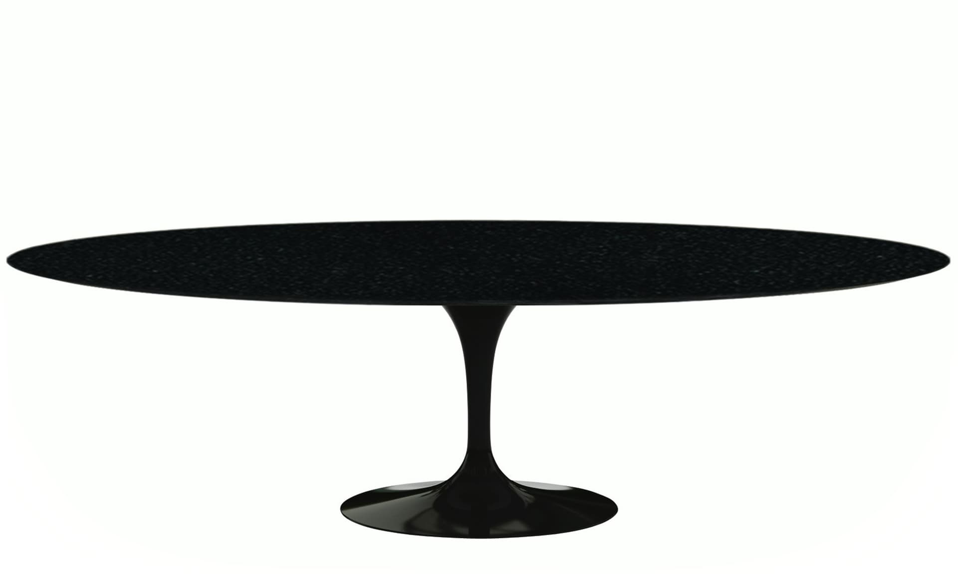 saarinen dining table - 96" oval / high gloss - black / granite - black andes
