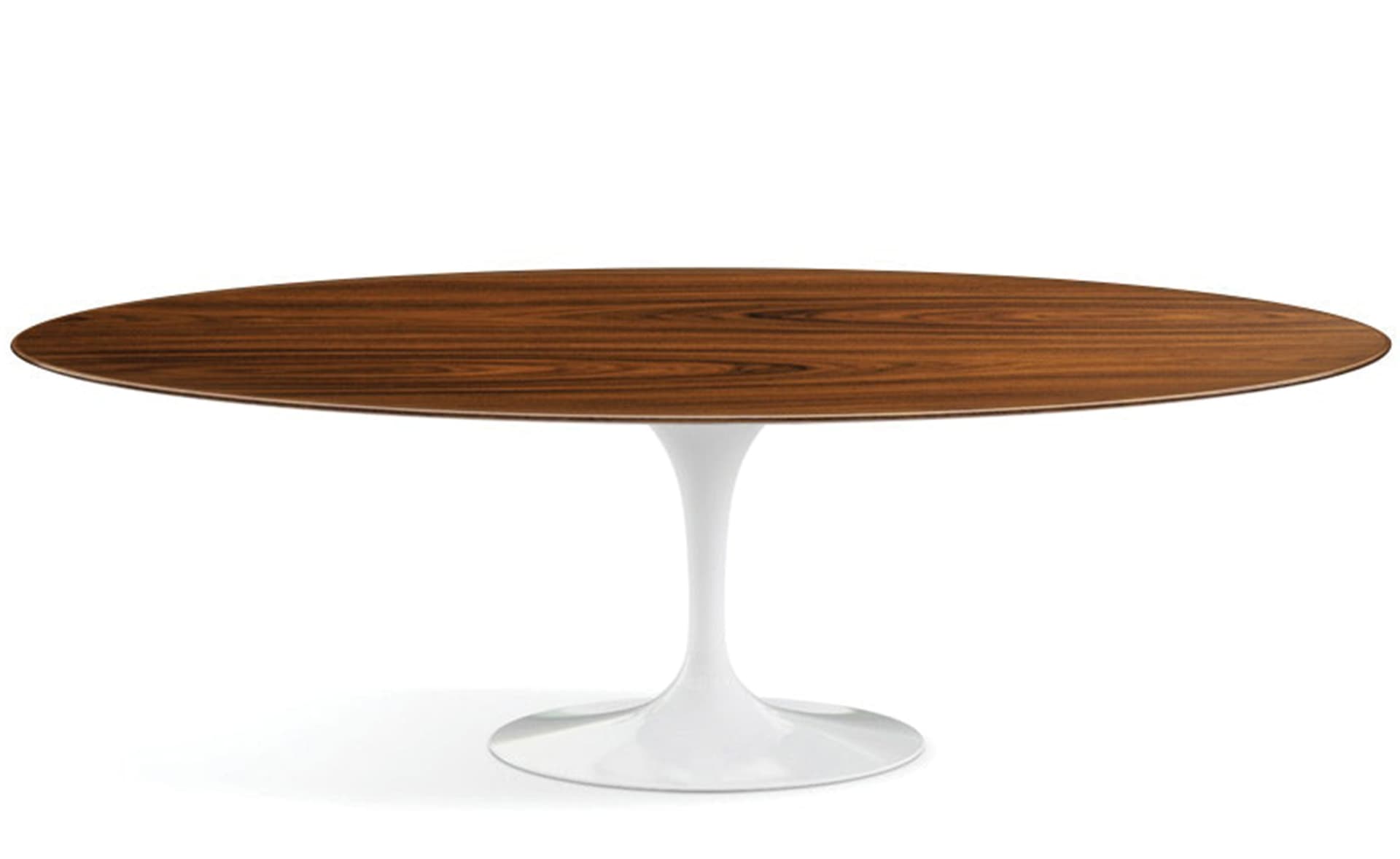 saarinen dining table - 96" oval / high gloss - white / veneer - rosewood