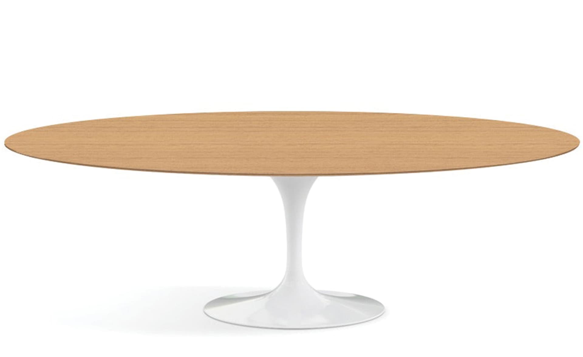 saarinen dining table - 96" oval / high gloss - white / veneer - light oak