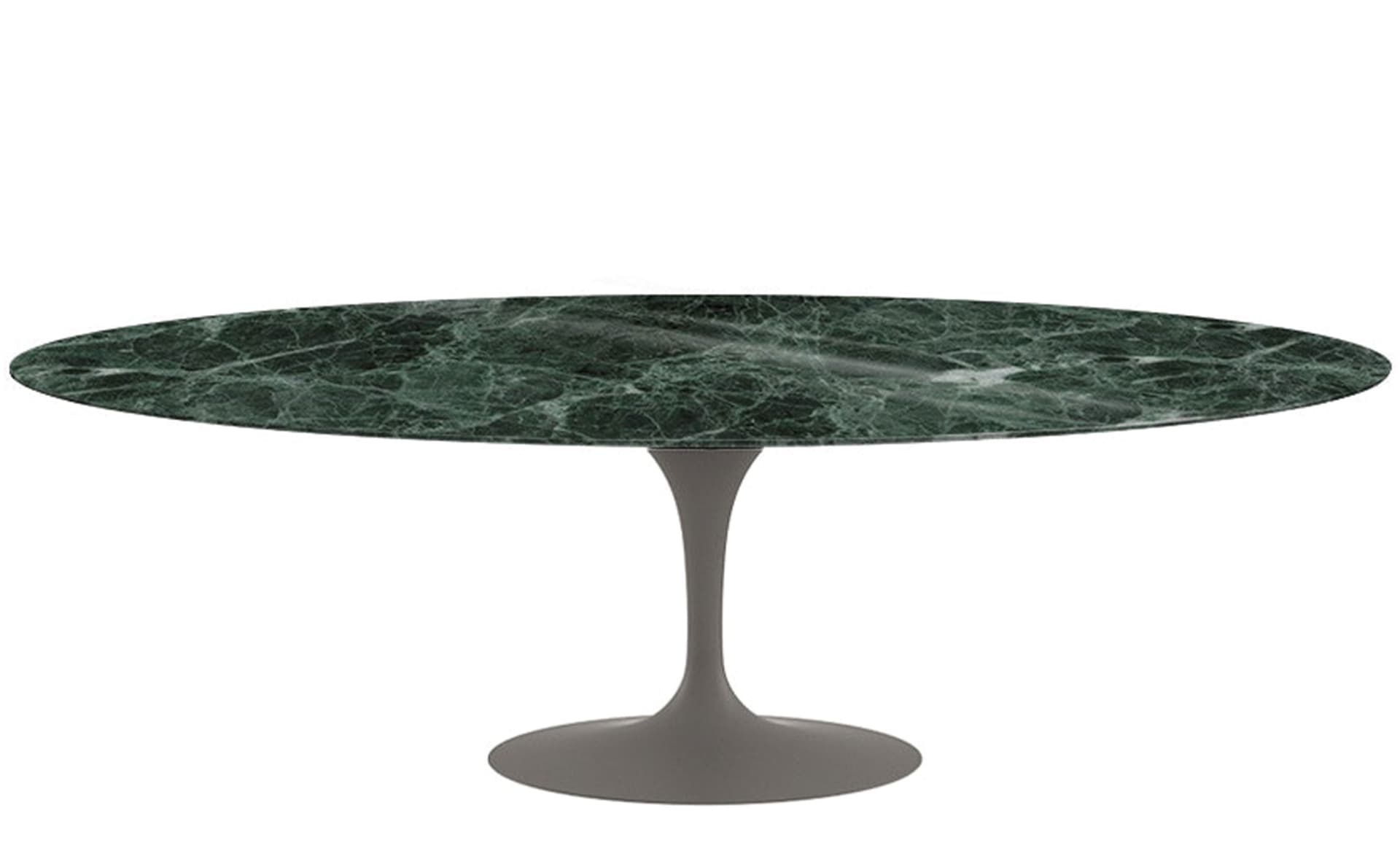 saarinen dining table - 96" oval / satin - grey / satin marble - verde alpi