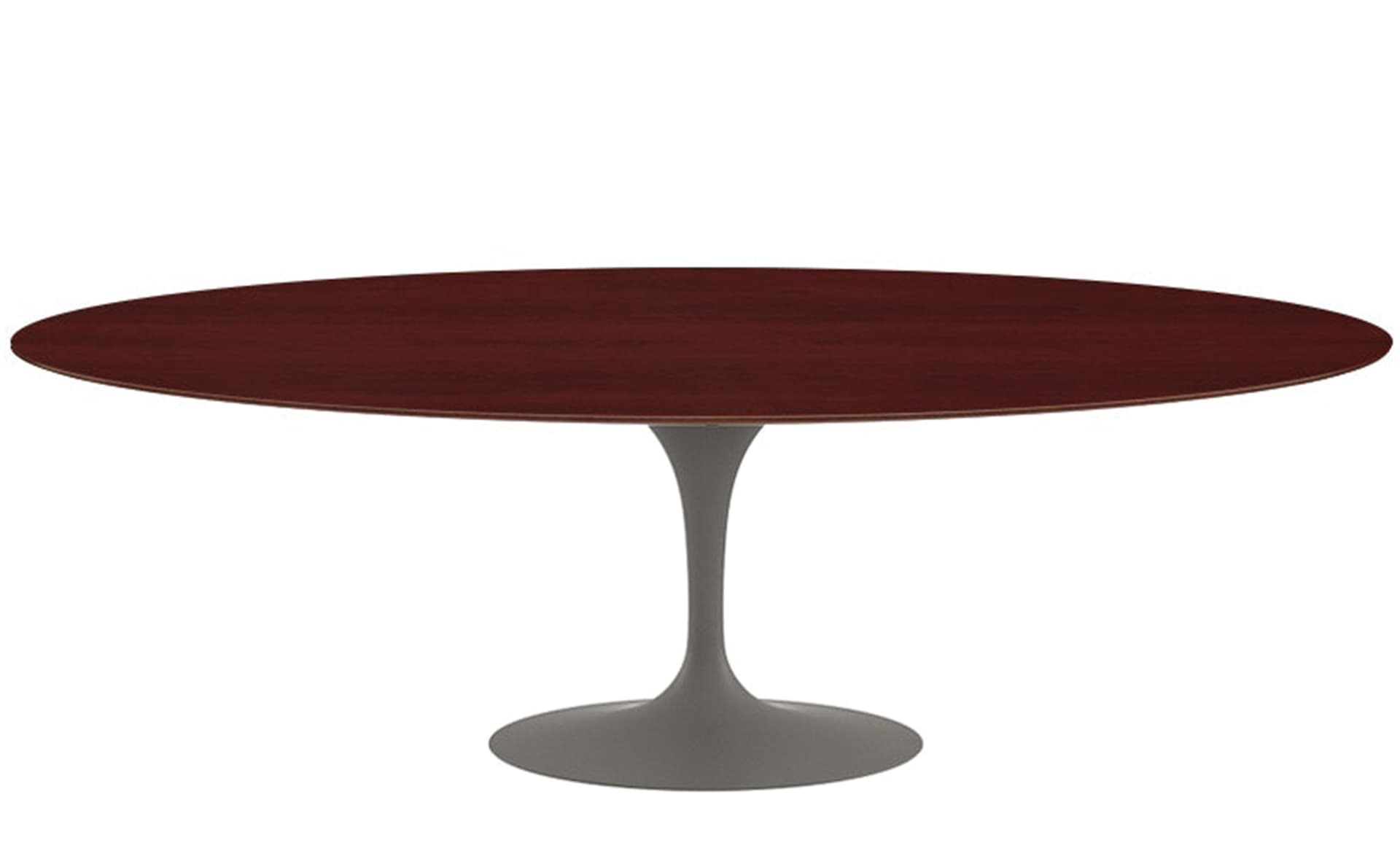 saarinen dining table - 96" oval / satin - grey / veneer - reff dark cherry
