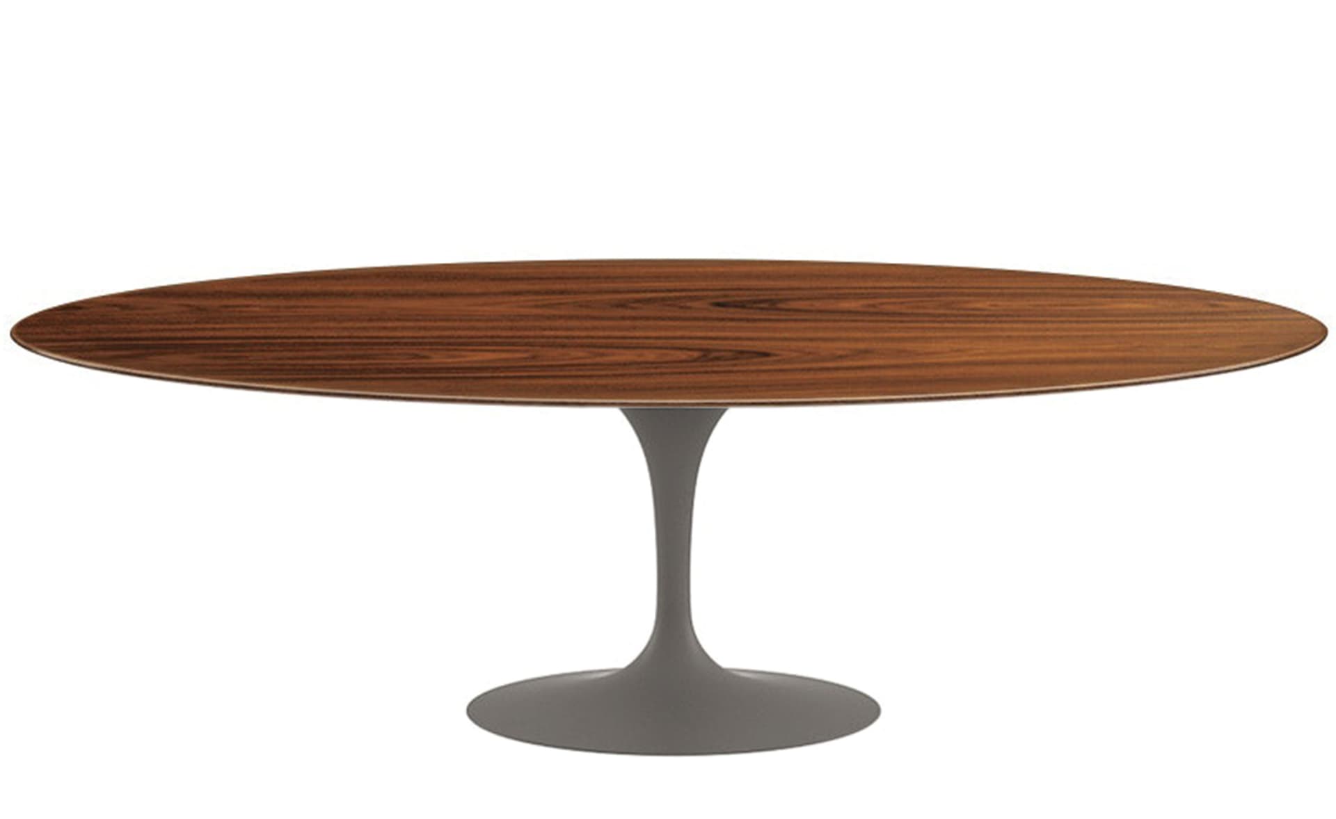 saarinen dining table - 96" oval / satin - grey / veneer - rosewood