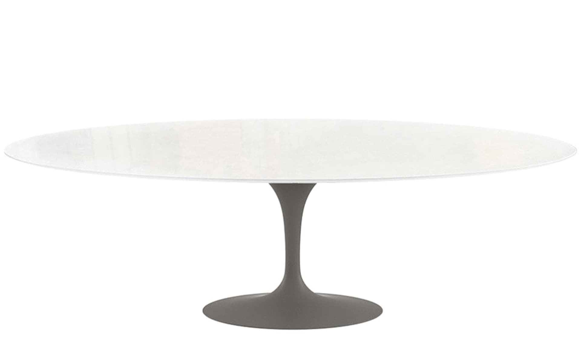 saarinen dining table - 96" oval / satin - grey / engineered stone - vetro bianco