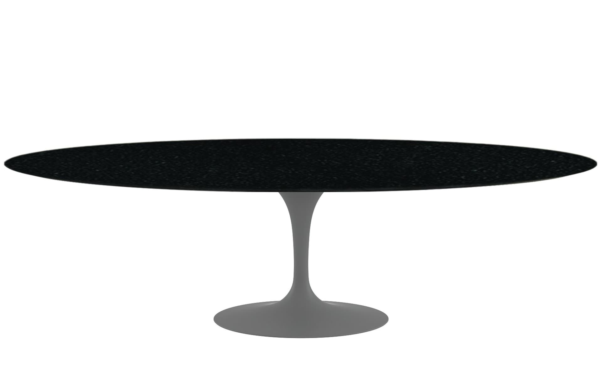 saarinen dining table - 96" oval / satin - grey / granite - black andes