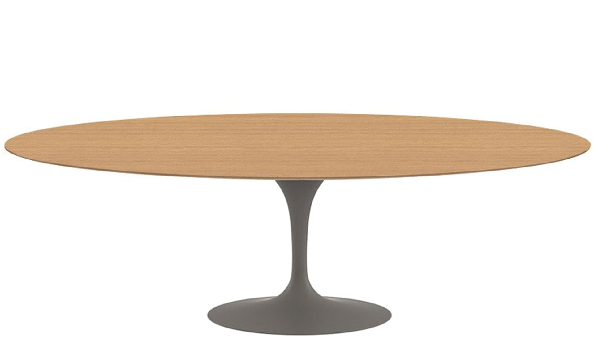 saarinen dining table - 96" oval / satin - grey / veneer - light oak