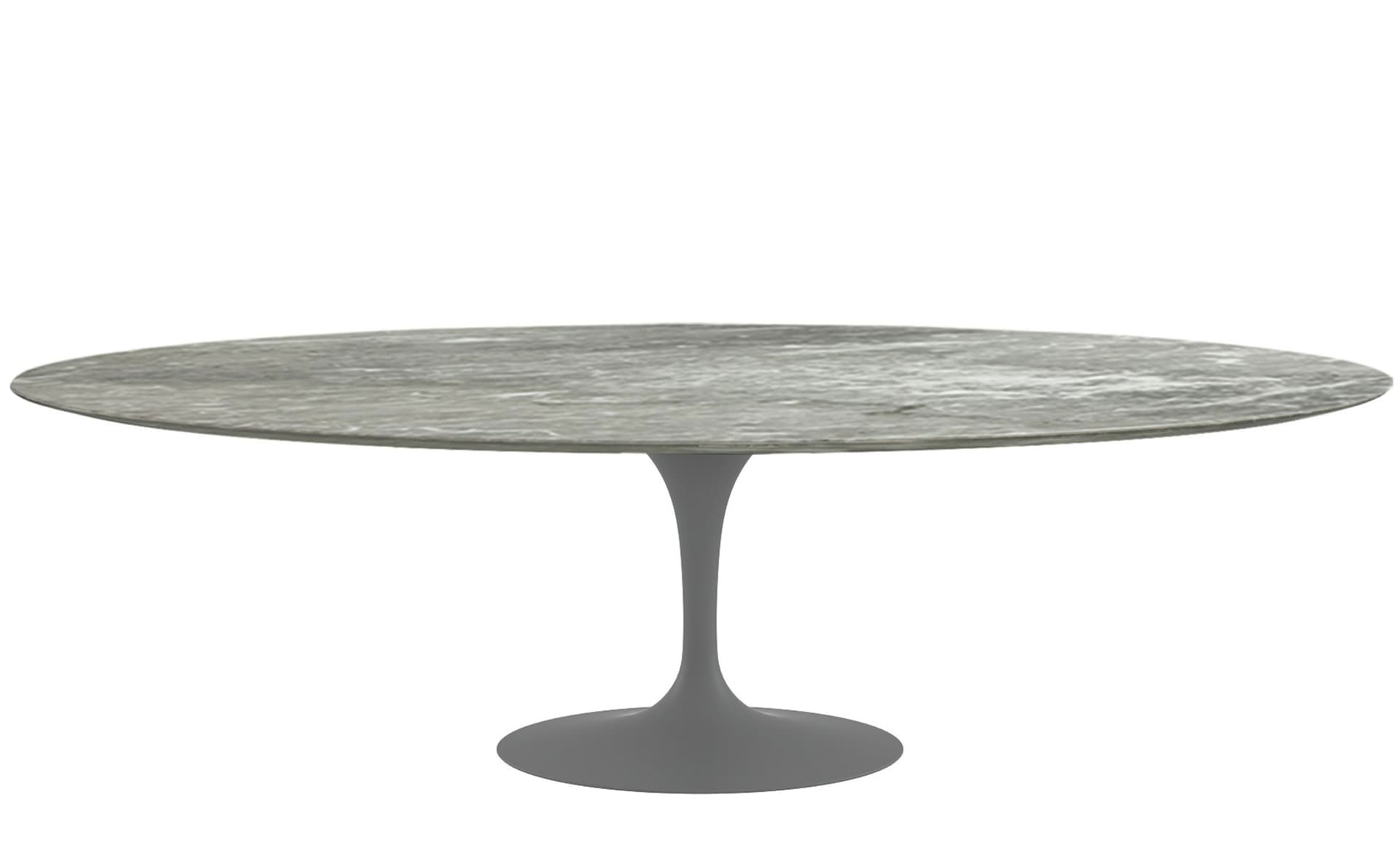 saarinen dining table - 96" oval / satin - grey / satin marble - grey