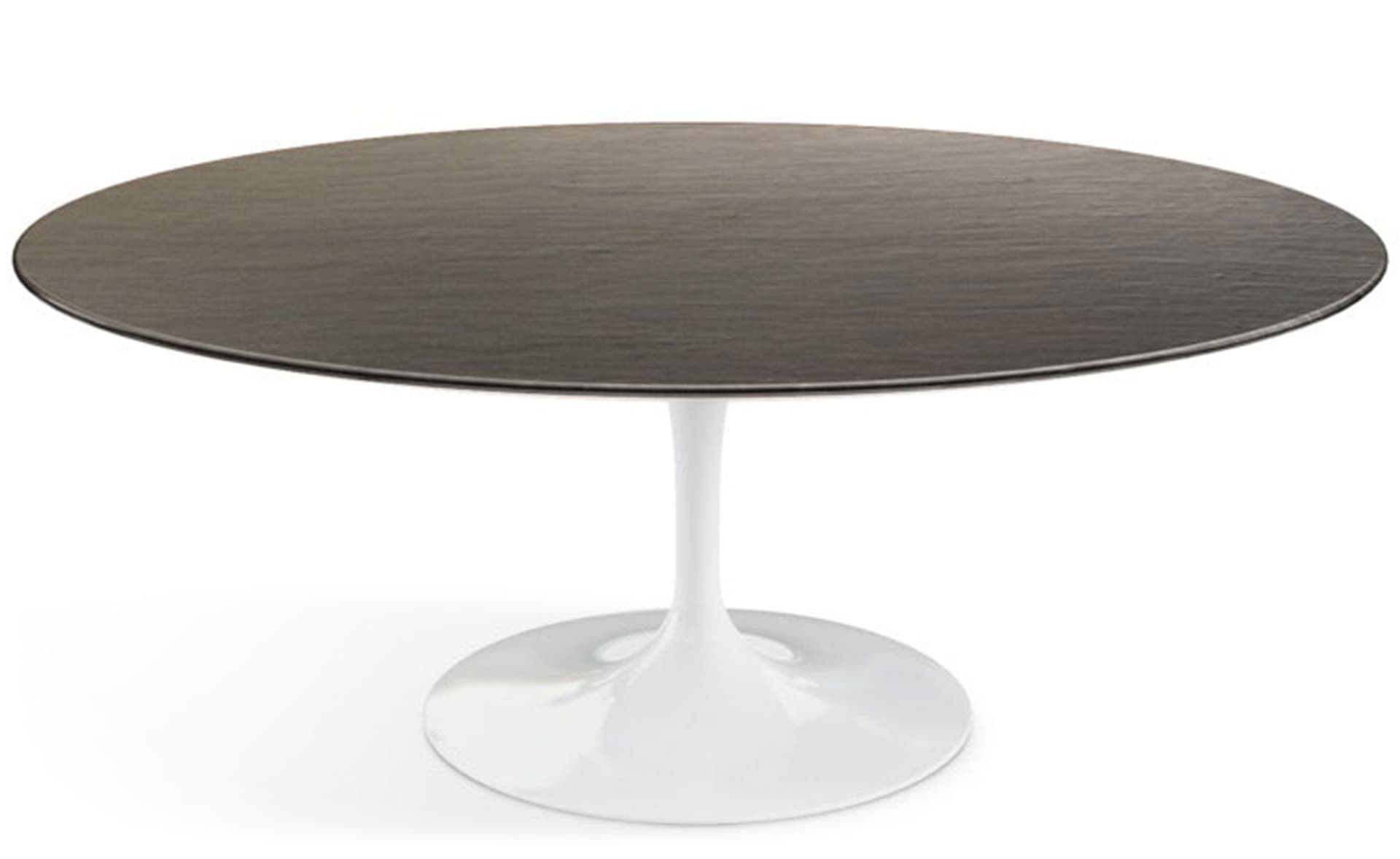 saarinen coffee table - 42" oval / high gloss - white / slate - natural