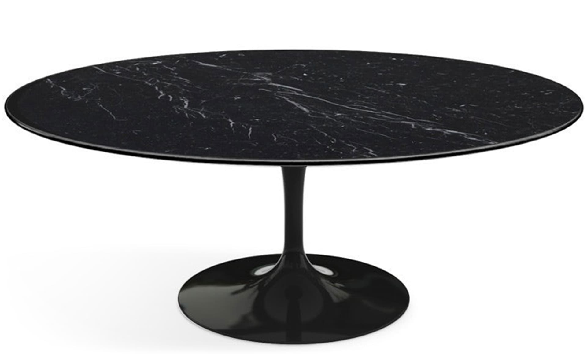 saarinen coffee table - 42" oval / high gloss - black / polished marble - nero marquina