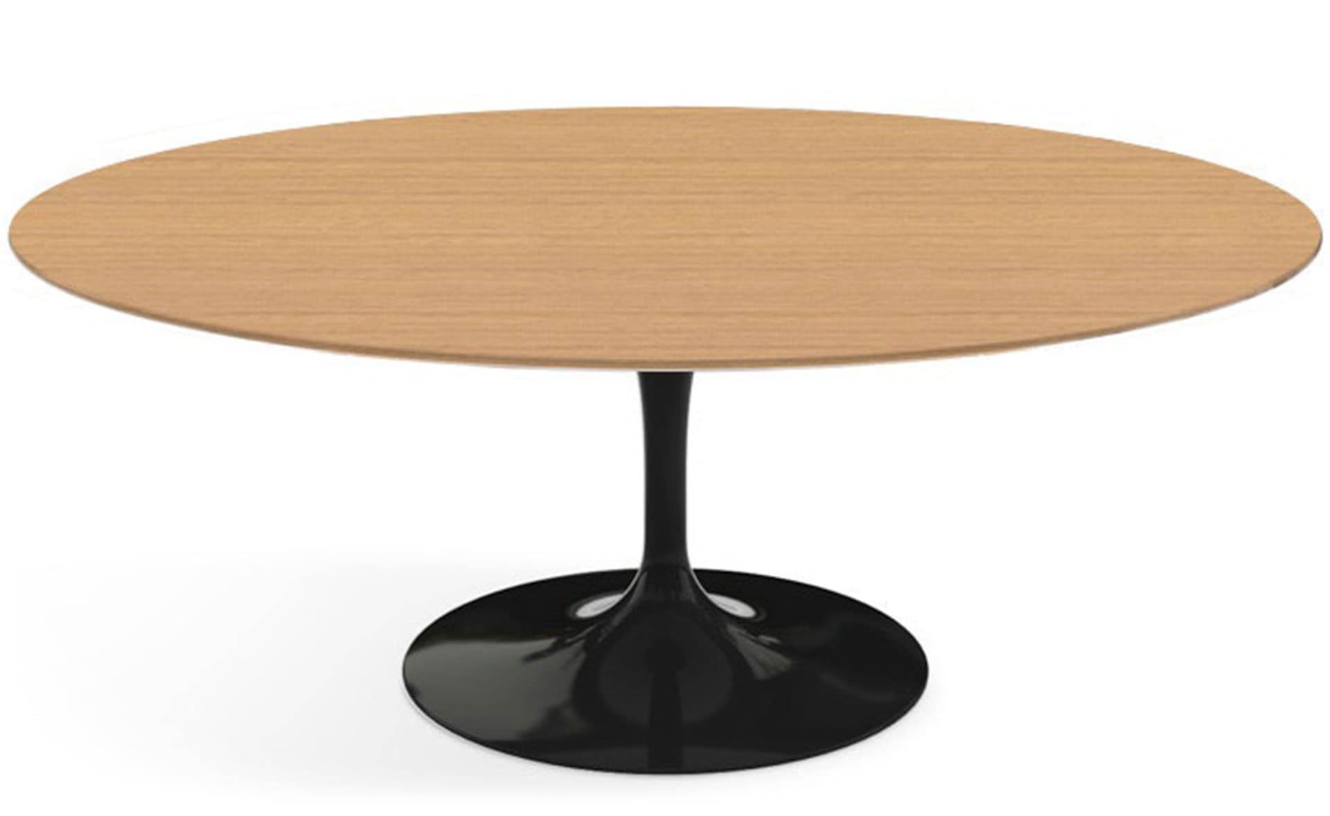 saarinen coffee table - 42" oval / high gloss - black / veneer - light oak