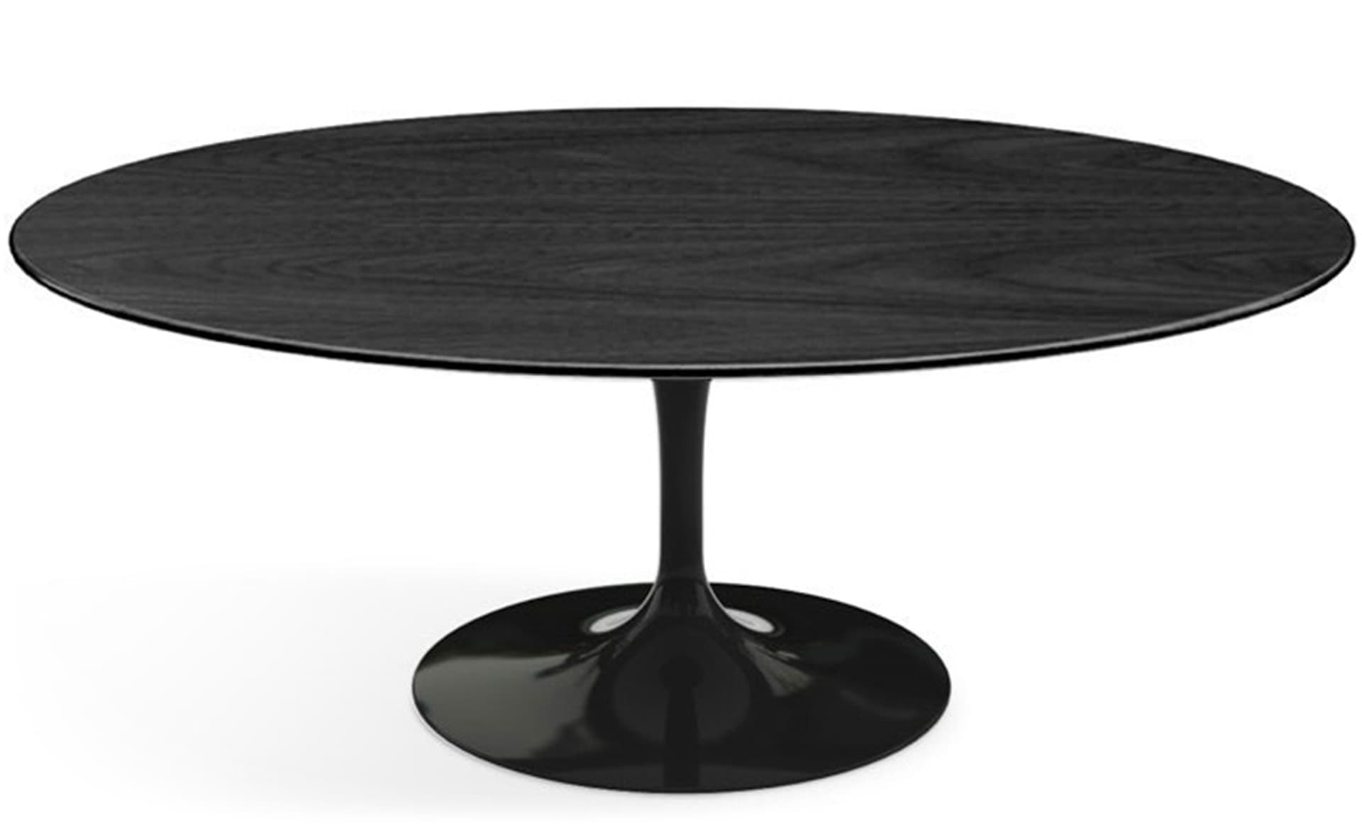 saarinen coffee table - 42" oval / high gloss - black / veneer - ebonized walnut