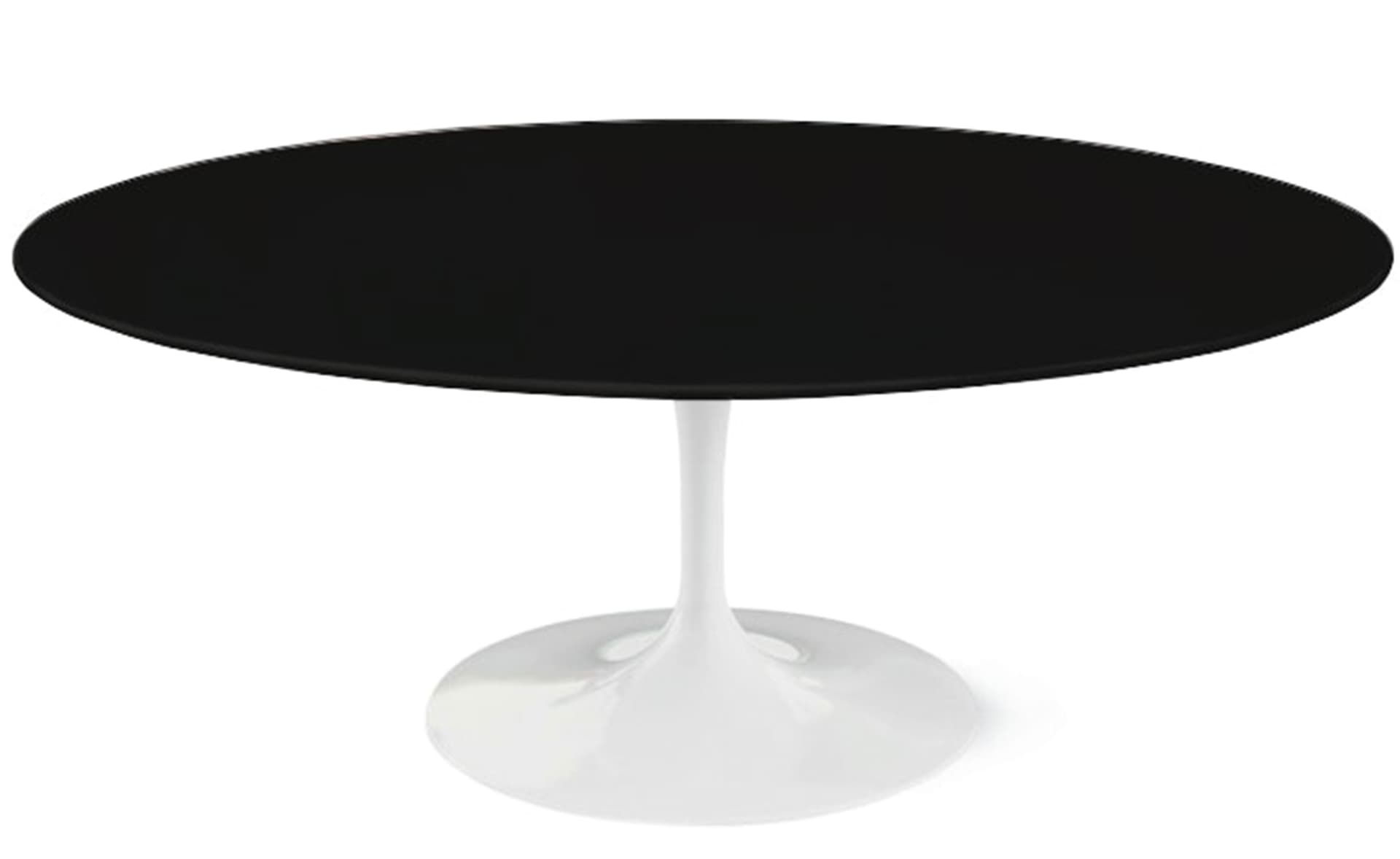 saarinen coffee table - 42" oval / high gloss - white / laminate - black