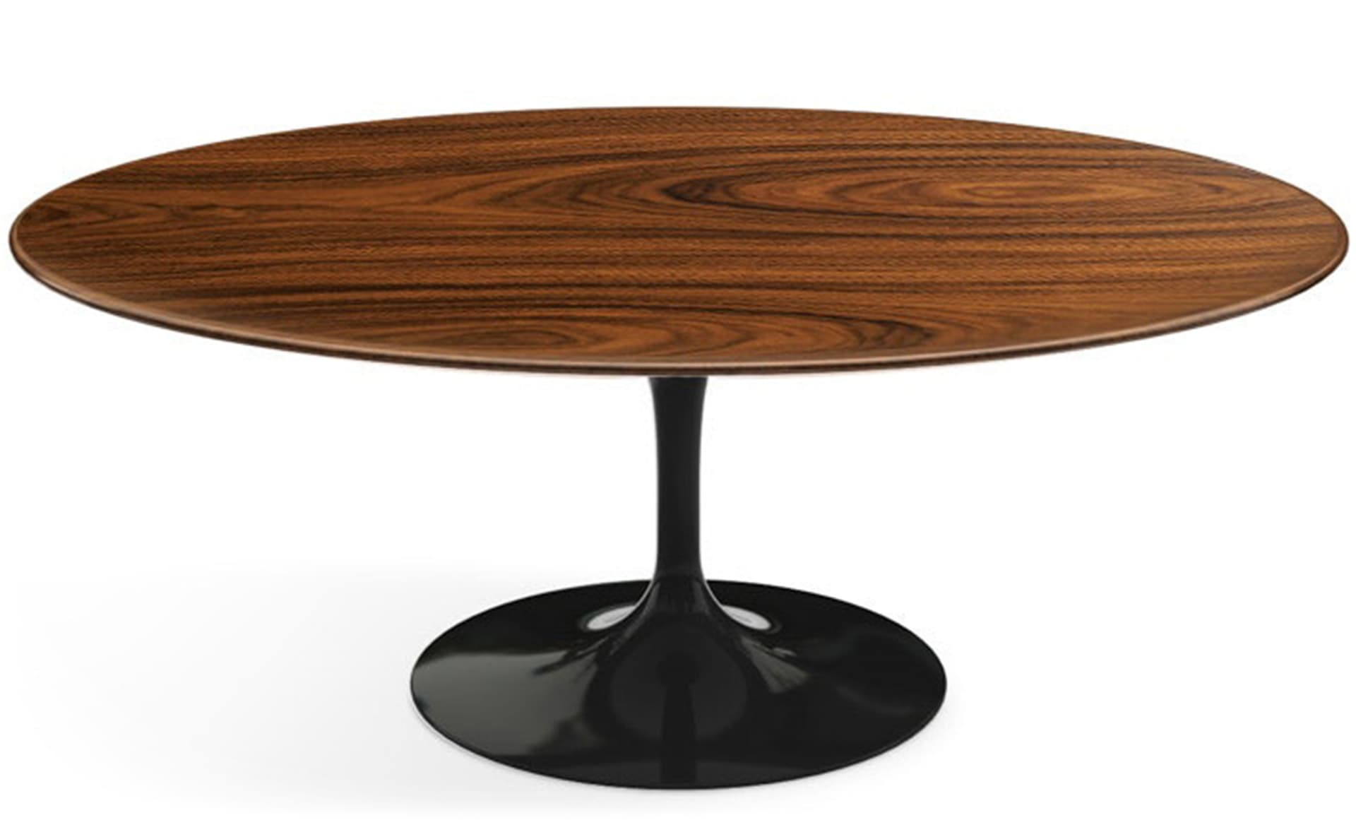 saarinen coffee table - 42" oval / high gloss - black / veneer - rosewood
