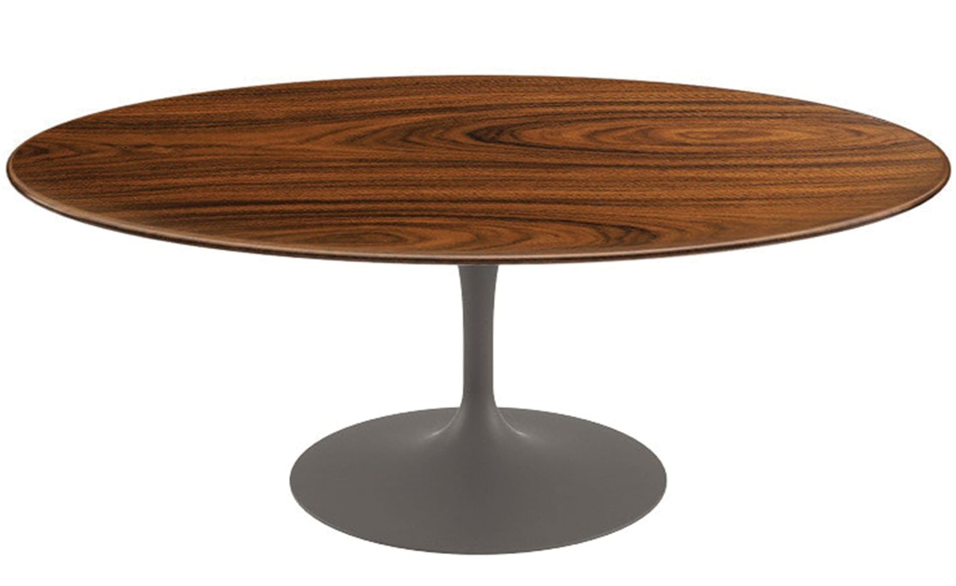 saarinen coffee table - 42" oval / satin - grey / veneer - rosewood