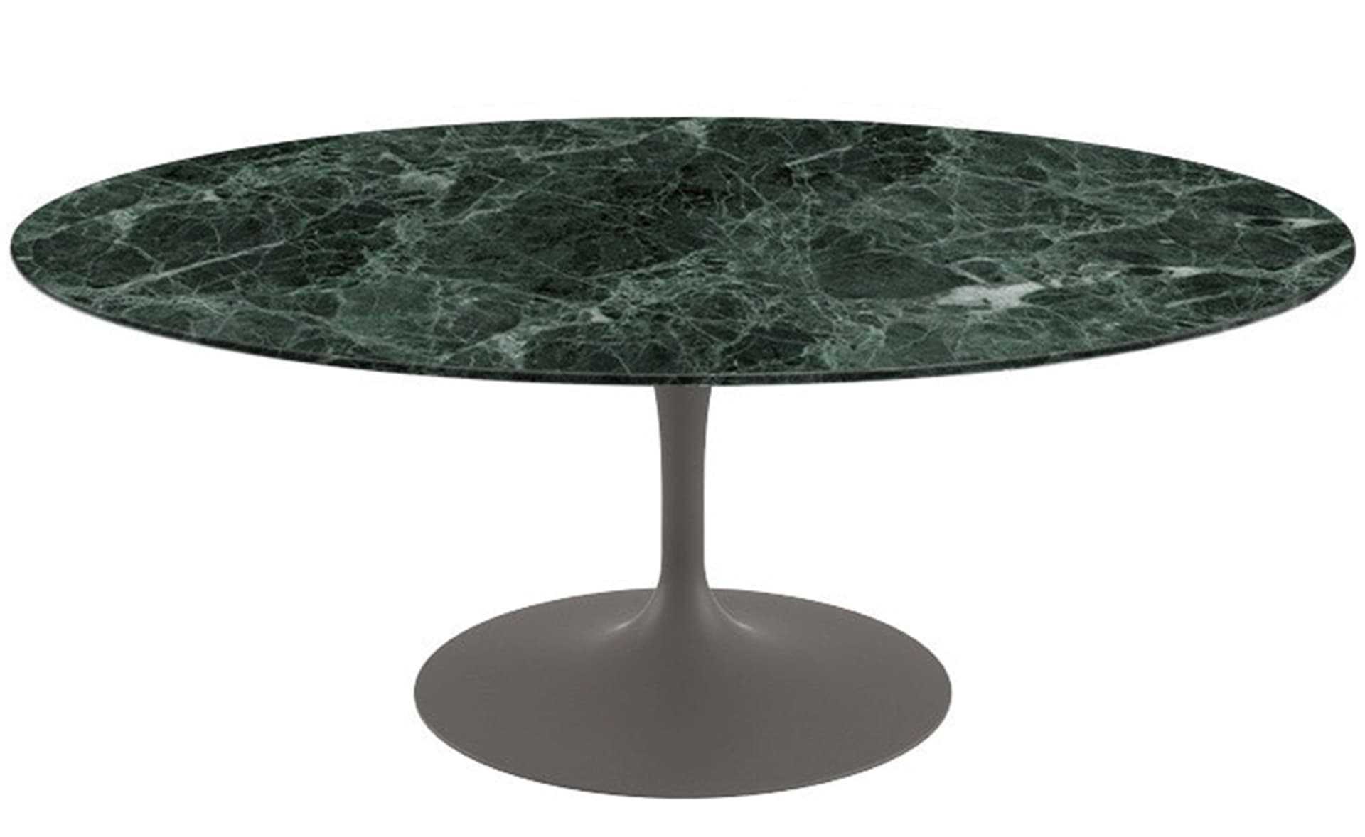 saarinen coffee table - 42" oval / satin - grey / satin marble - verde alpi