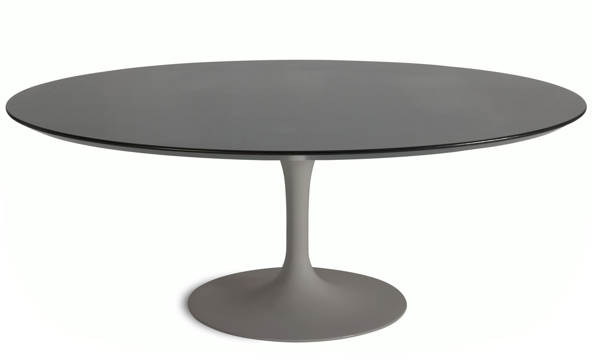 saarinen coffee table - 42" oval / satin - grey / veneer - topo noir