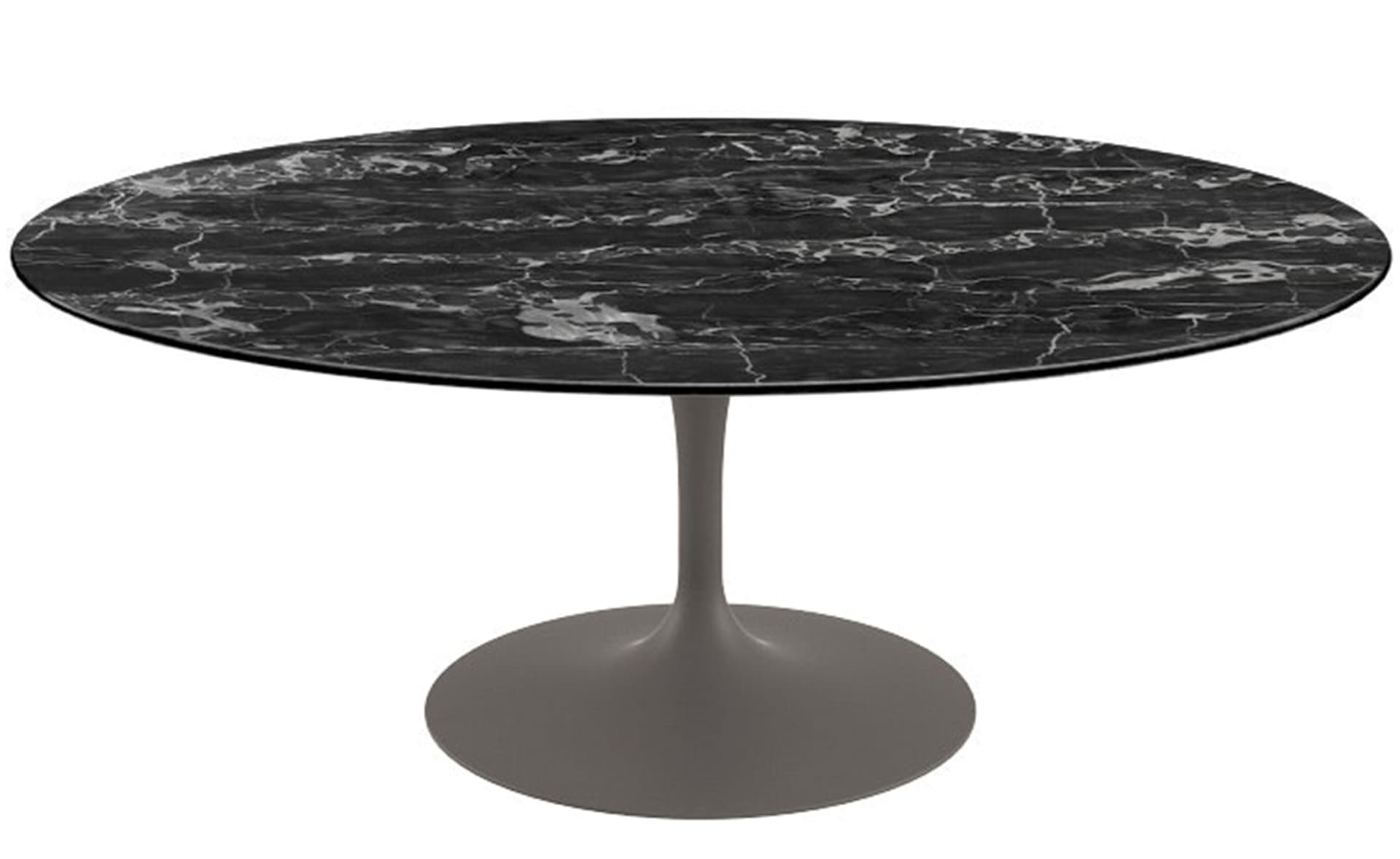 saarinen coffee table - 42" oval / satin - grey / satin marble - portoro