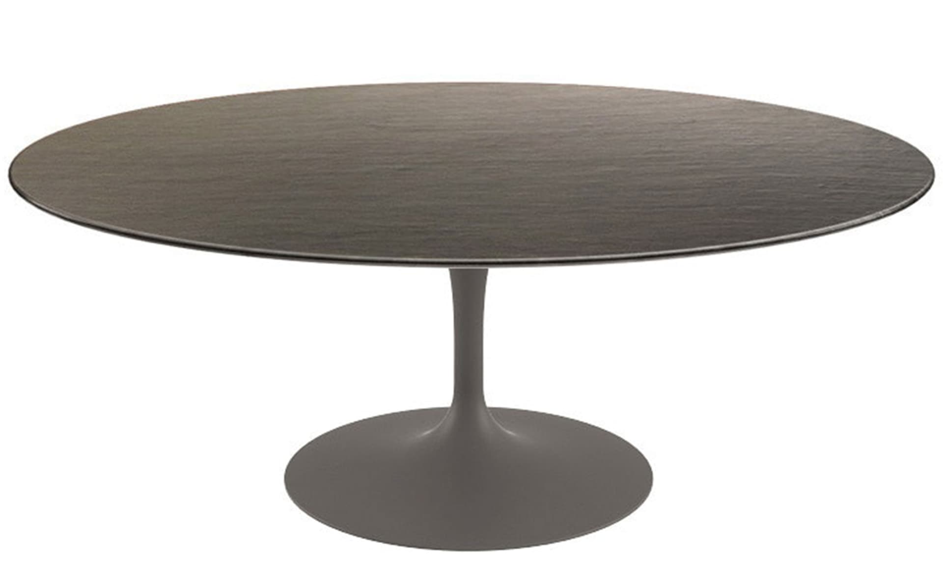 saarinen coffee table - 42" oval / satin - grey / slate - natural