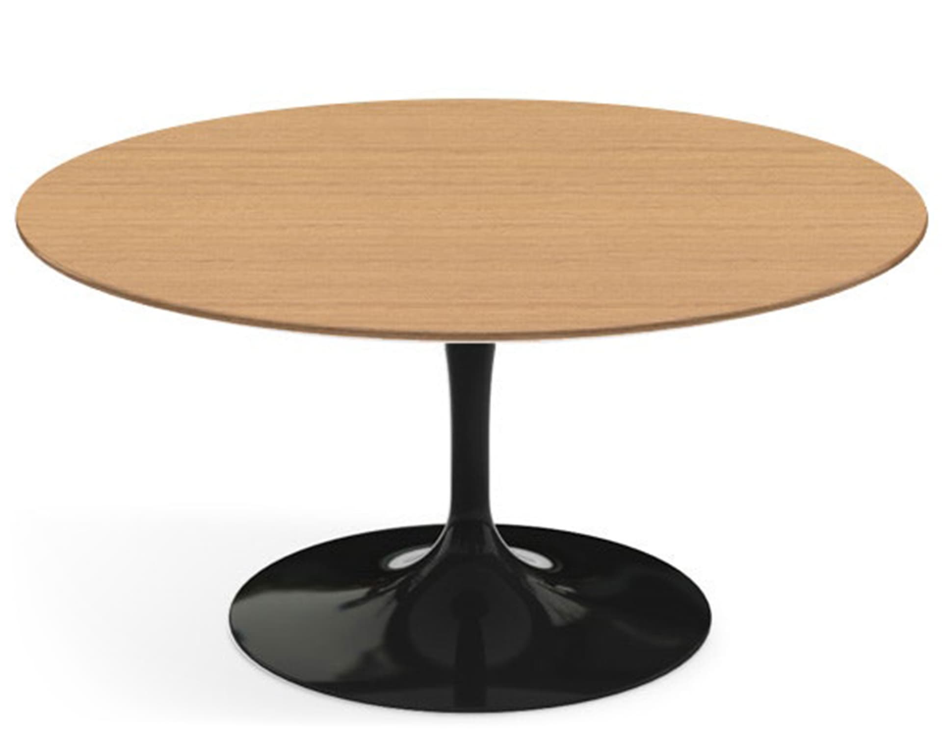 saarinen coffee table - 35" round / high gloss - black / veneer - light oak