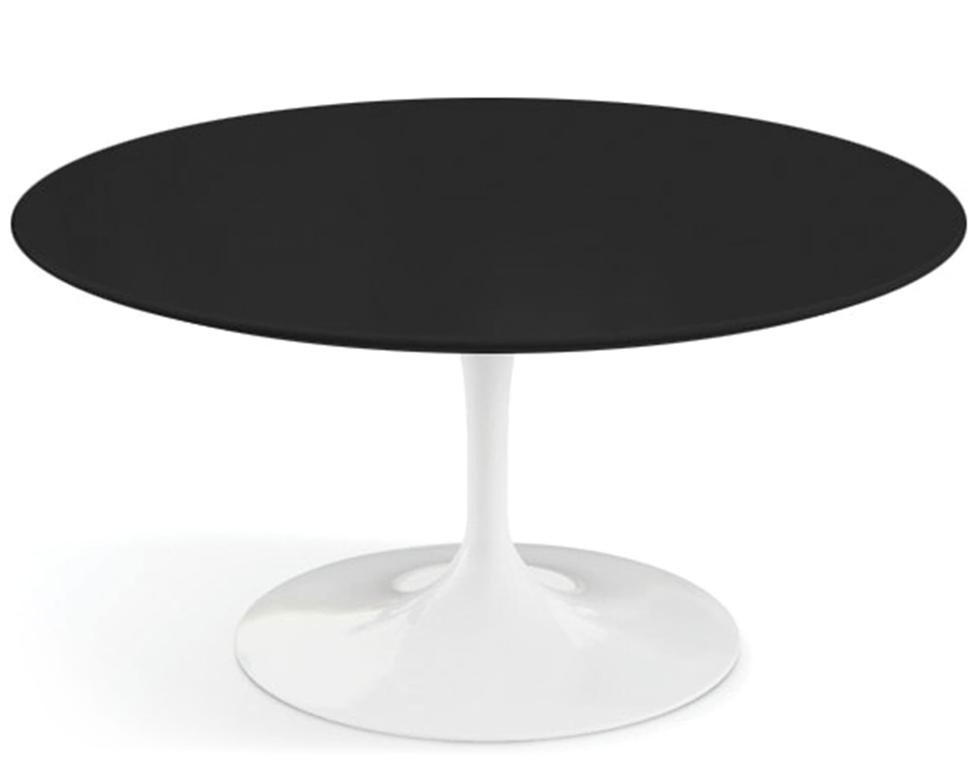 saarinen coffee table - 35" round / high gloss - white / laminate - black
