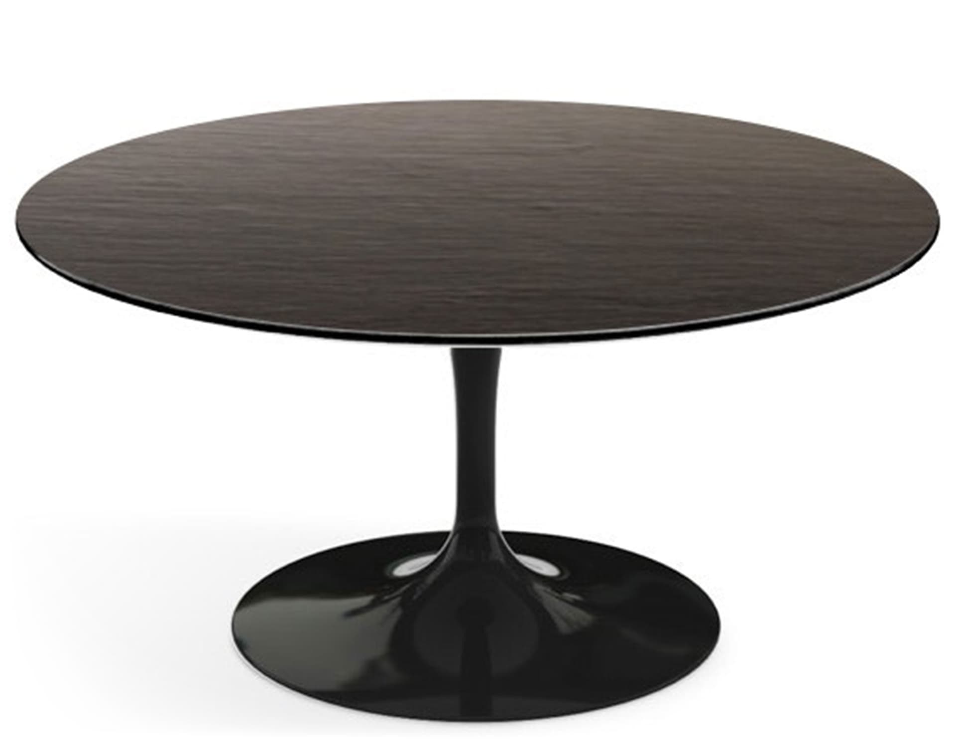 saarinen coffee table - 35" round / high gloss - black / slate - natural