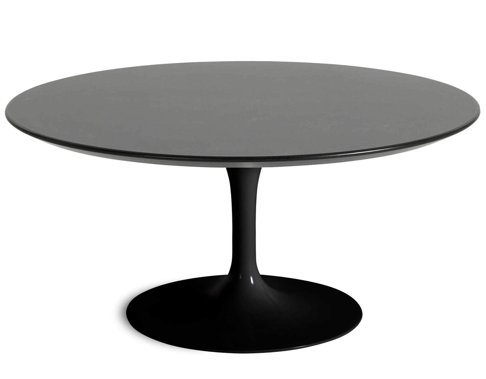 saarinen coffee table - 35" round / high gloss - black / veneer - topo noir
