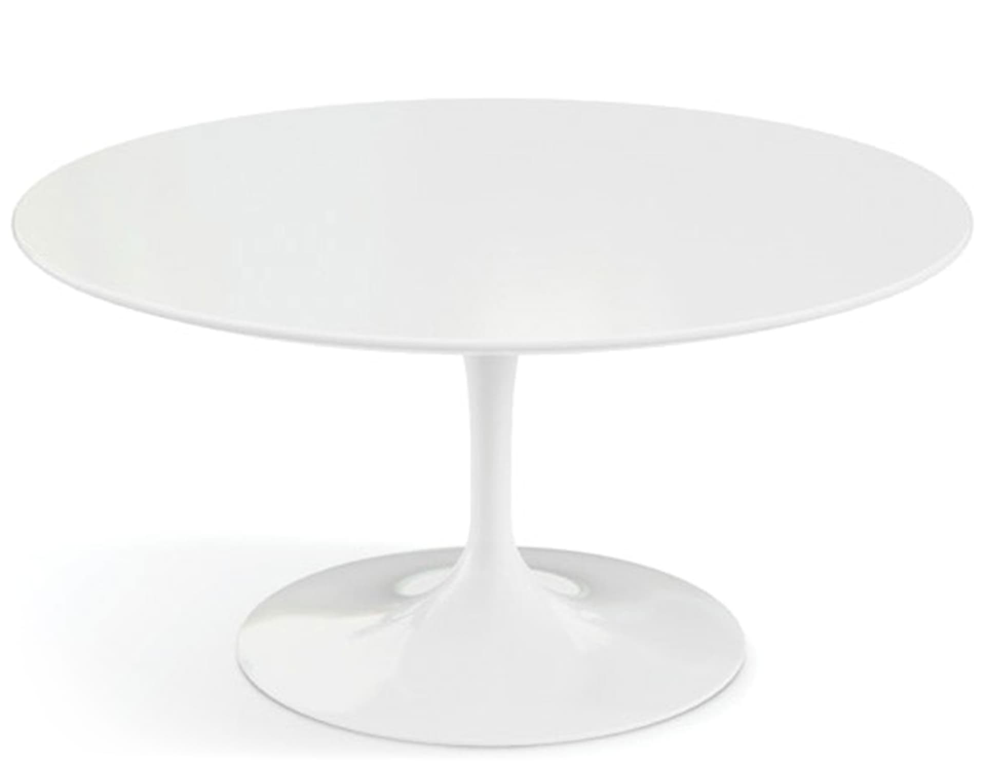 saarinen coffee table - 35" round / high gloss - white / laminate - white