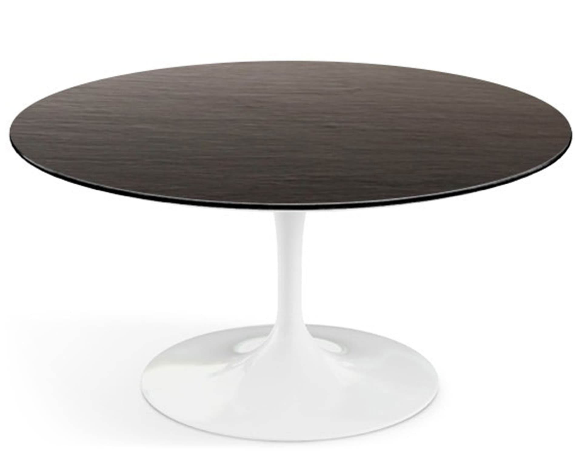 saarinen coffee table - 35" round / high gloss - white / slate - natural