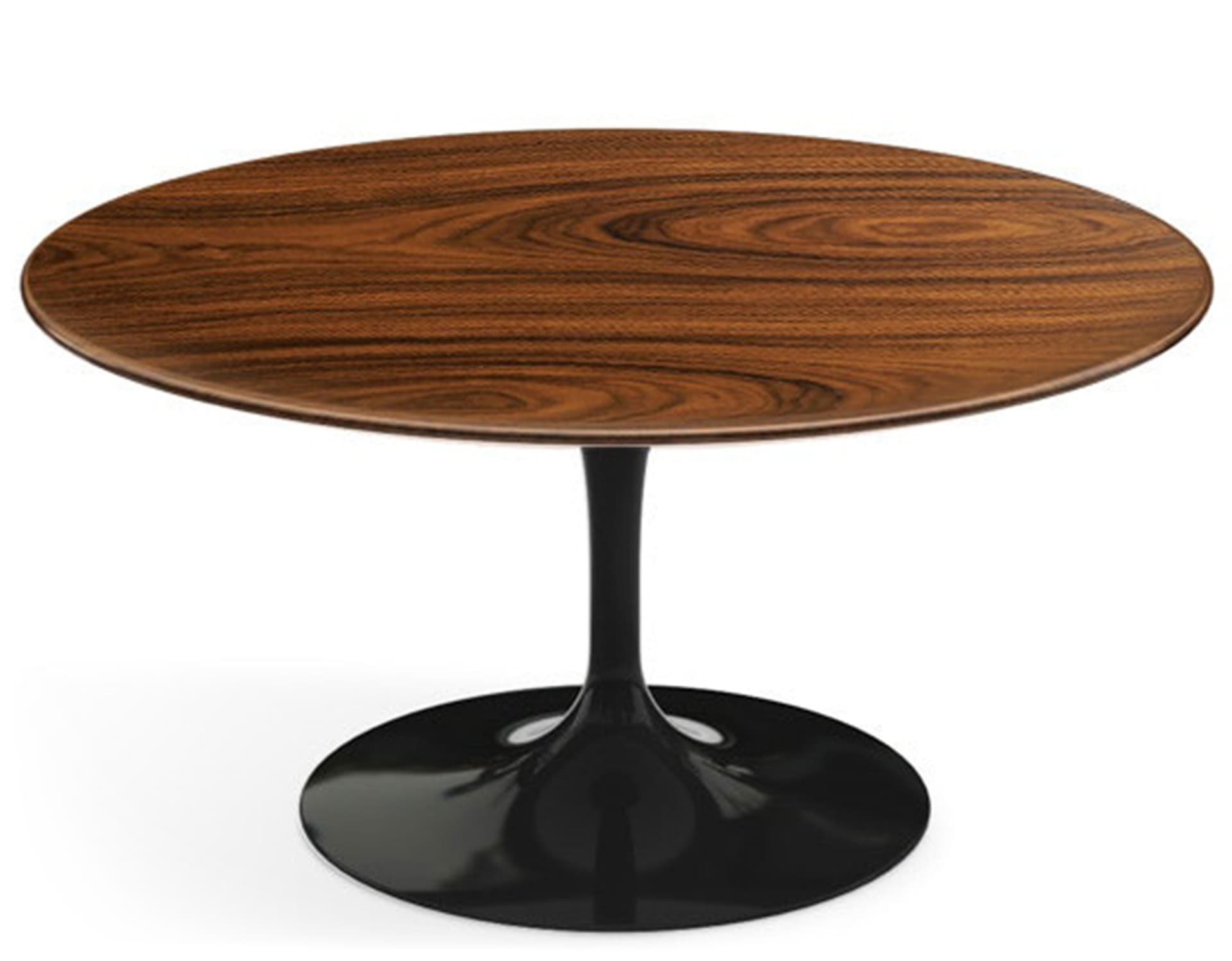 saarinen coffee table - 35" round / high gloss - black / veneer - rosewood