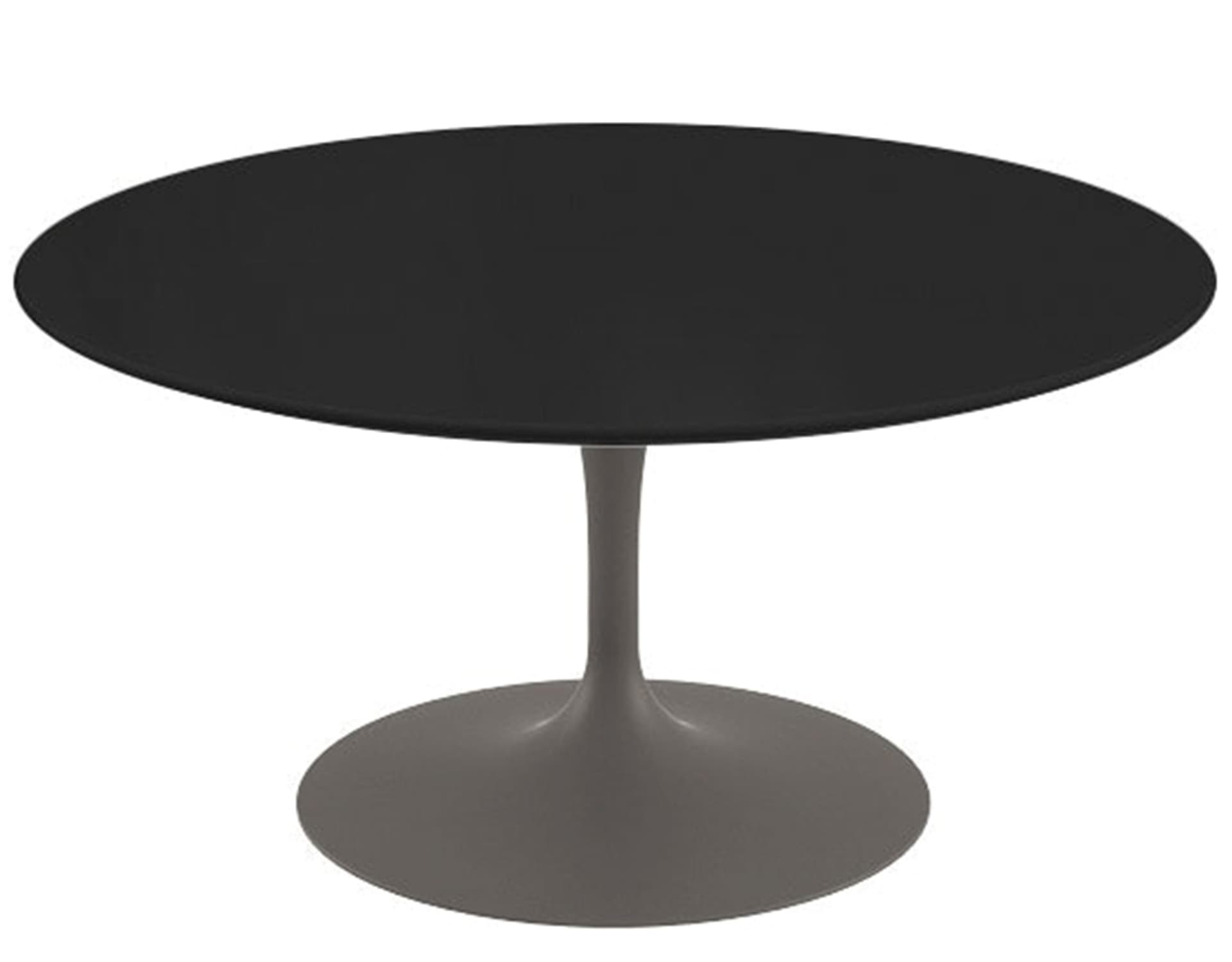 saarinen coffee table - 35" round / satin - grey / laminate - black