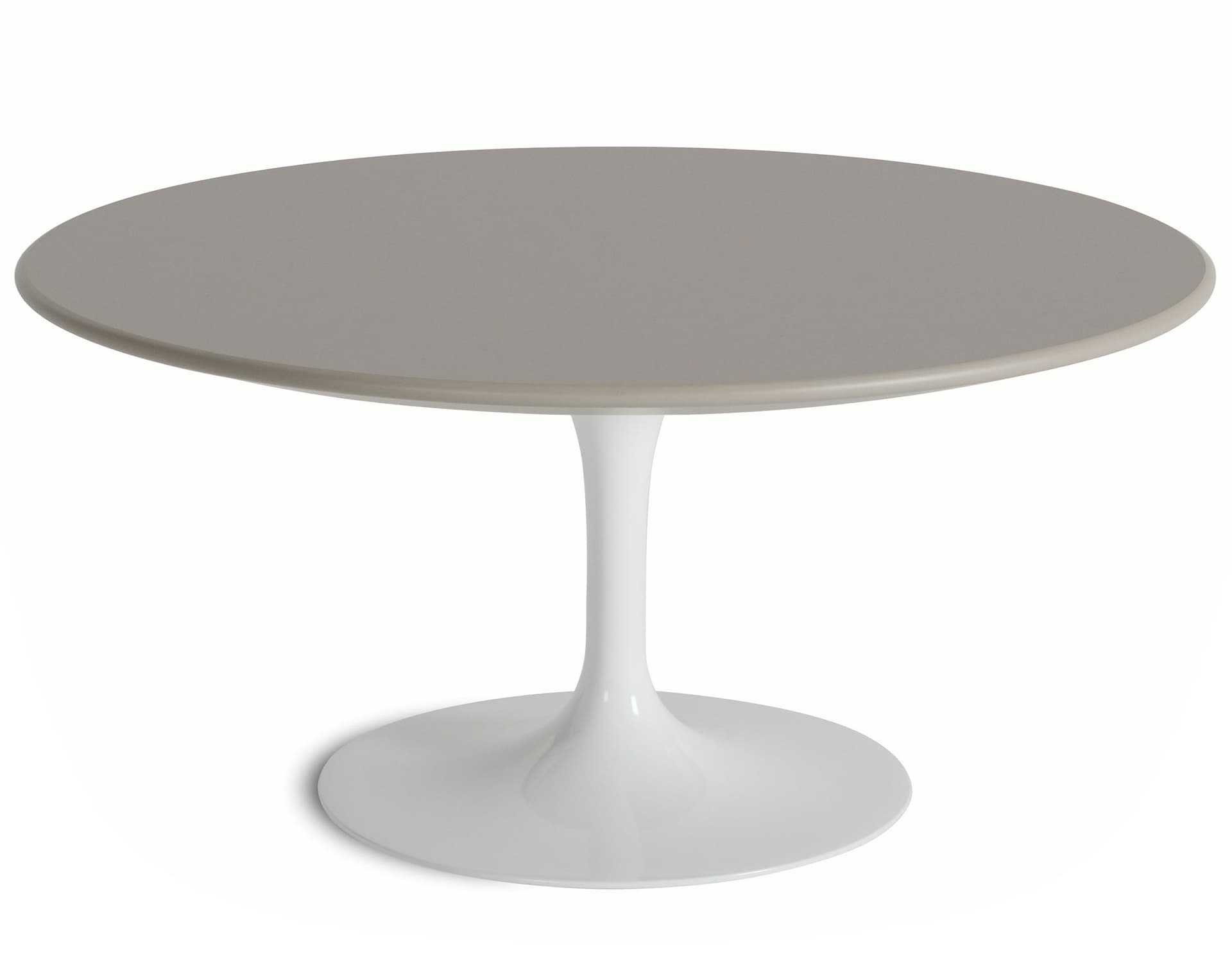 saarinen coffee table - 35" round / high gloss - white / laminate - modern clay