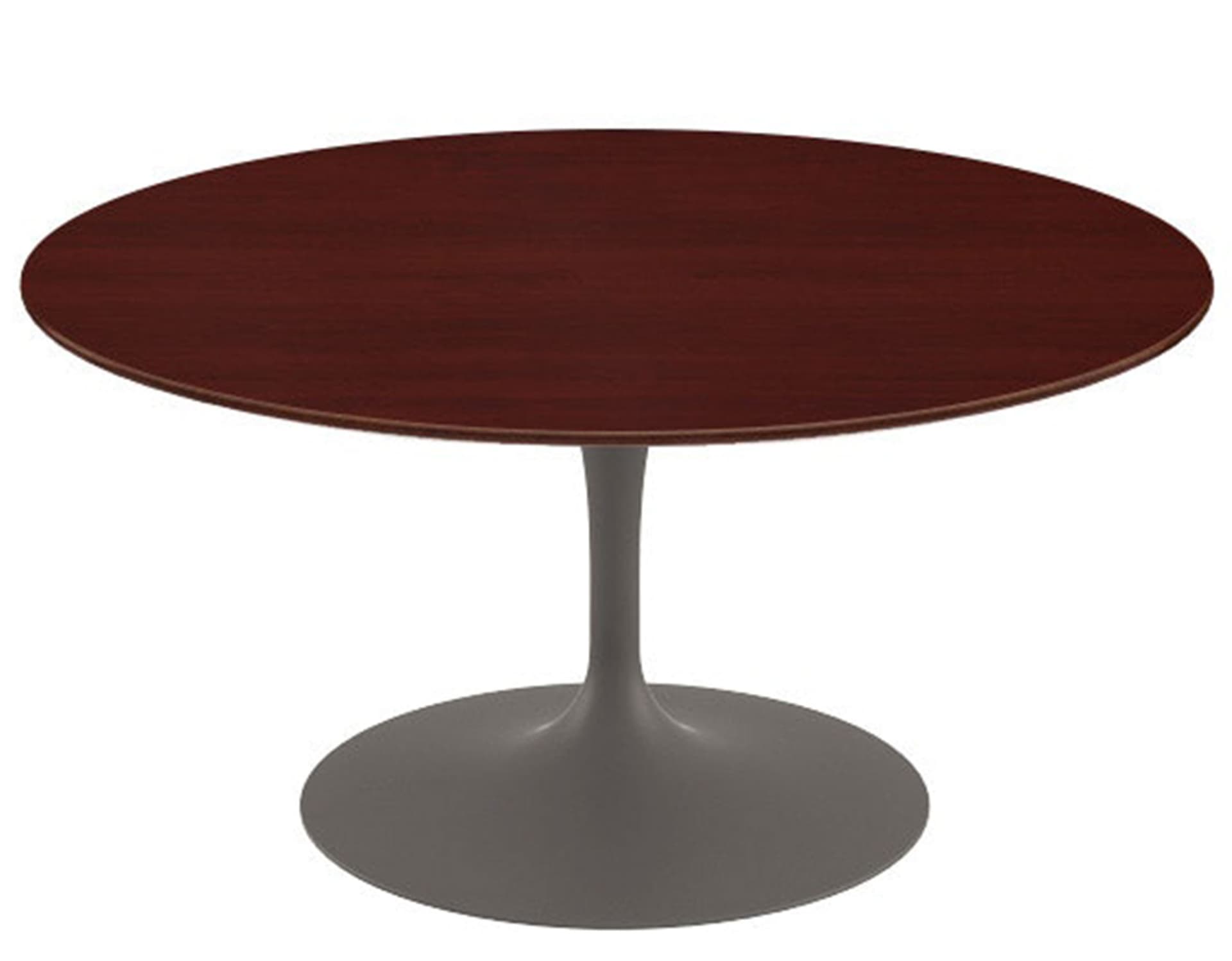 saarinen coffee table - 35" round / satin - grey / veneer - reff dark cherry