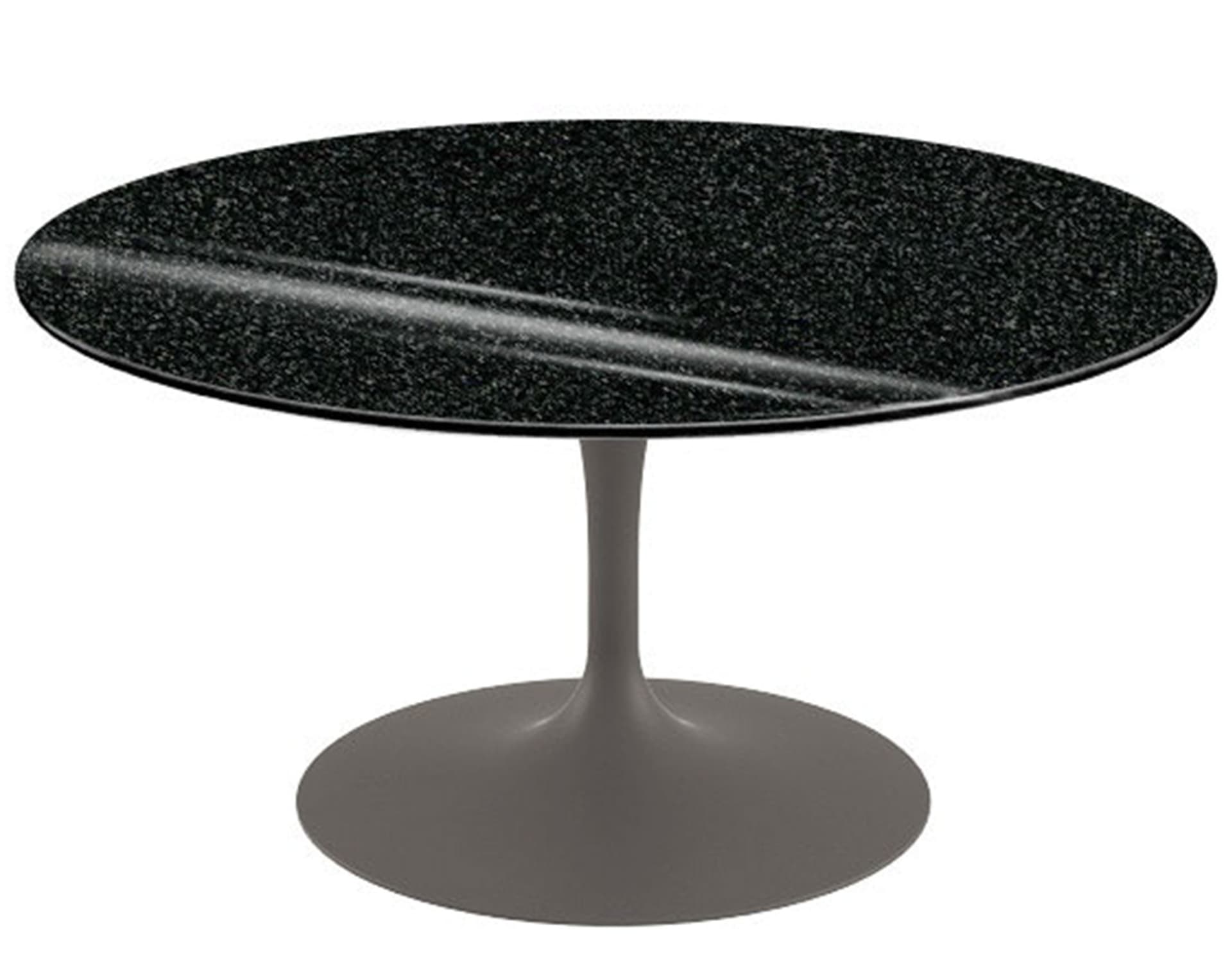 saarinen coffee table - 35" round / satin - grey / granite - black andes