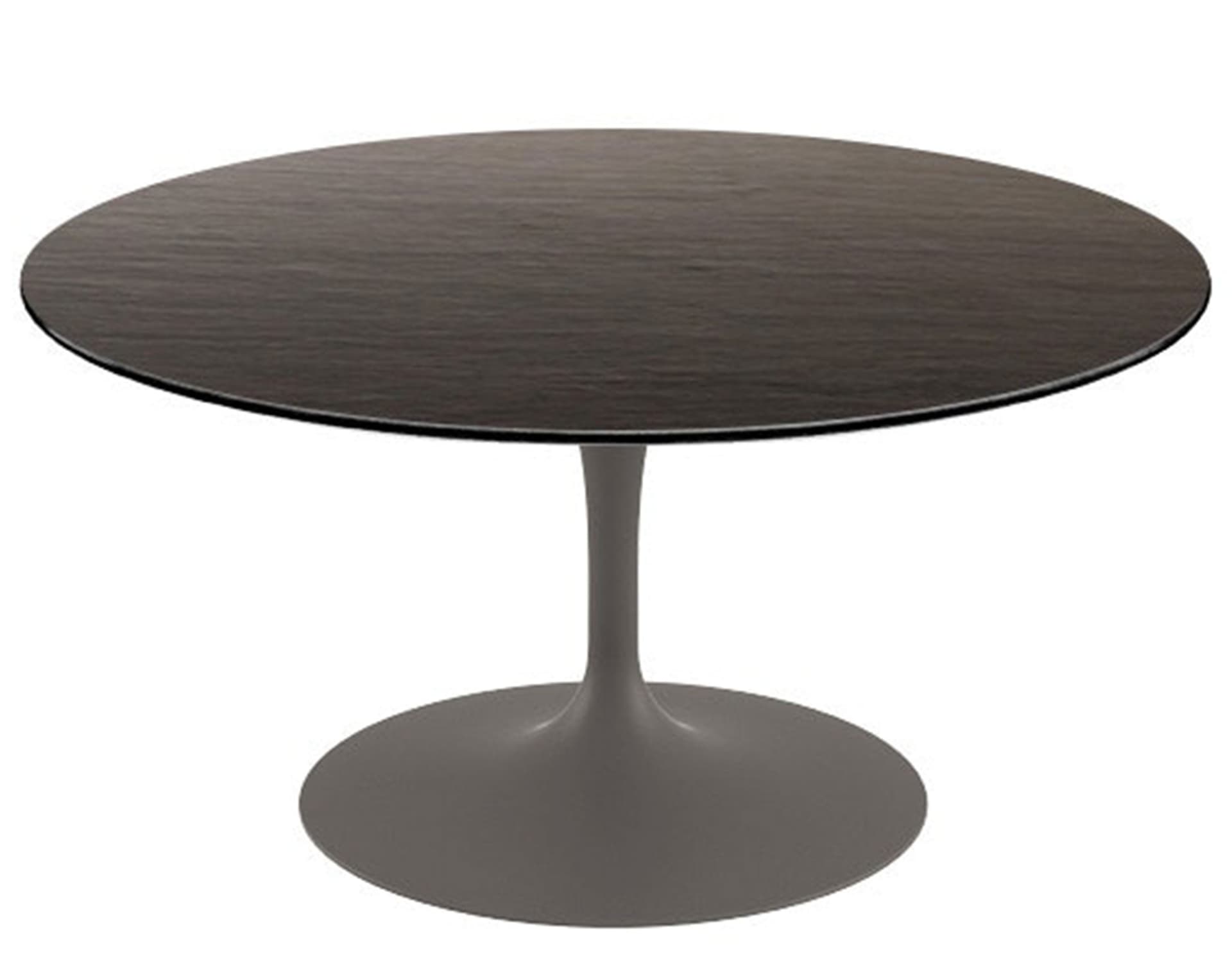 saarinen coffee table - 35" round / satin - grey / slate - natural