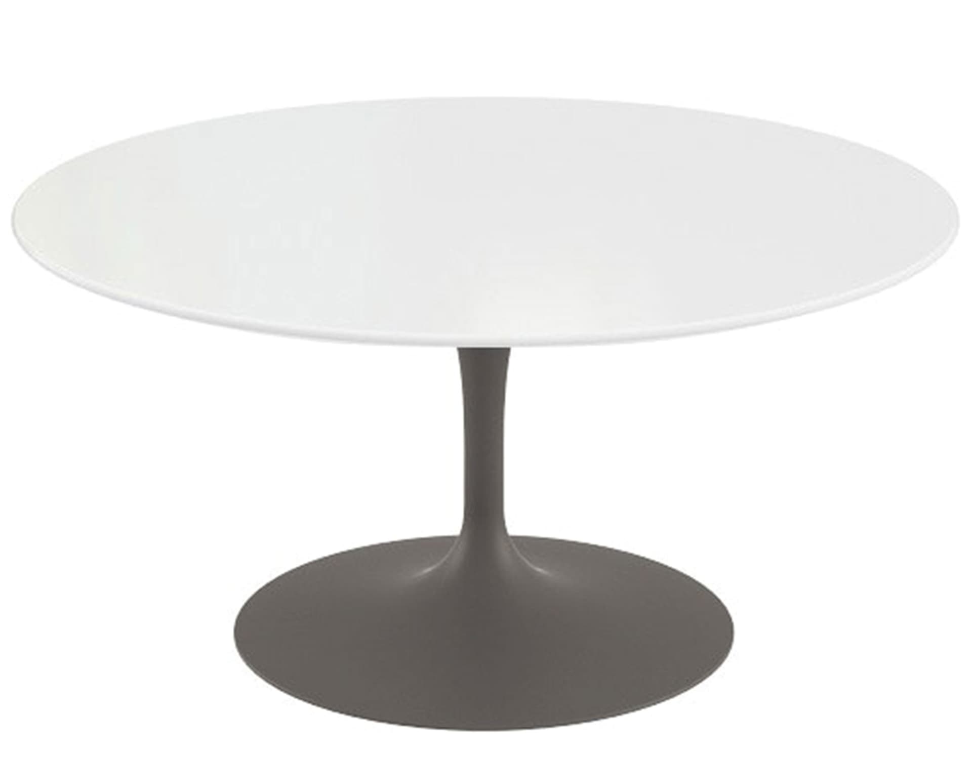 saarinen coffee table - 35" round / satin - grey / laminate - white