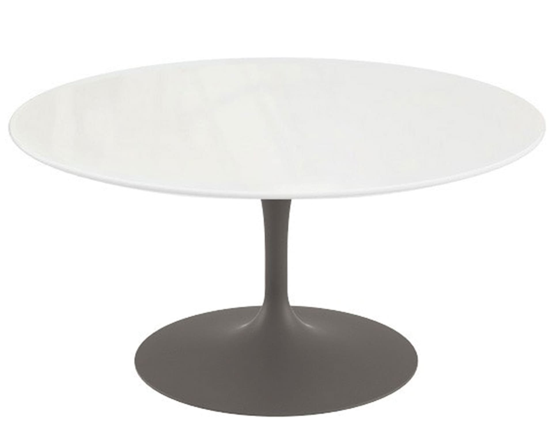saarinen coffee table - 35" round / satin - grey / engineered stone - vetro bianco