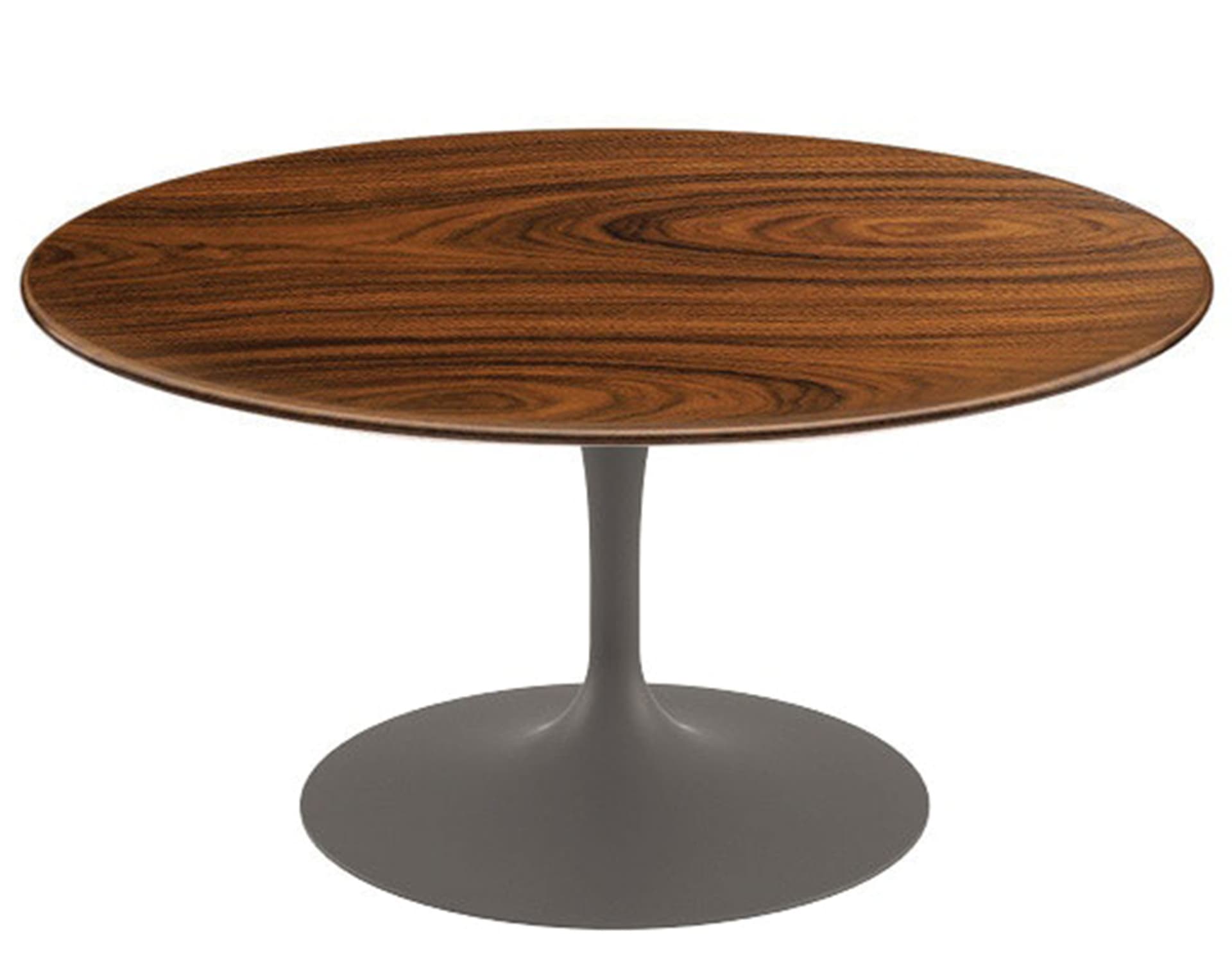 saarinen coffee table - 35" round / satin - grey / veneer - rosewood