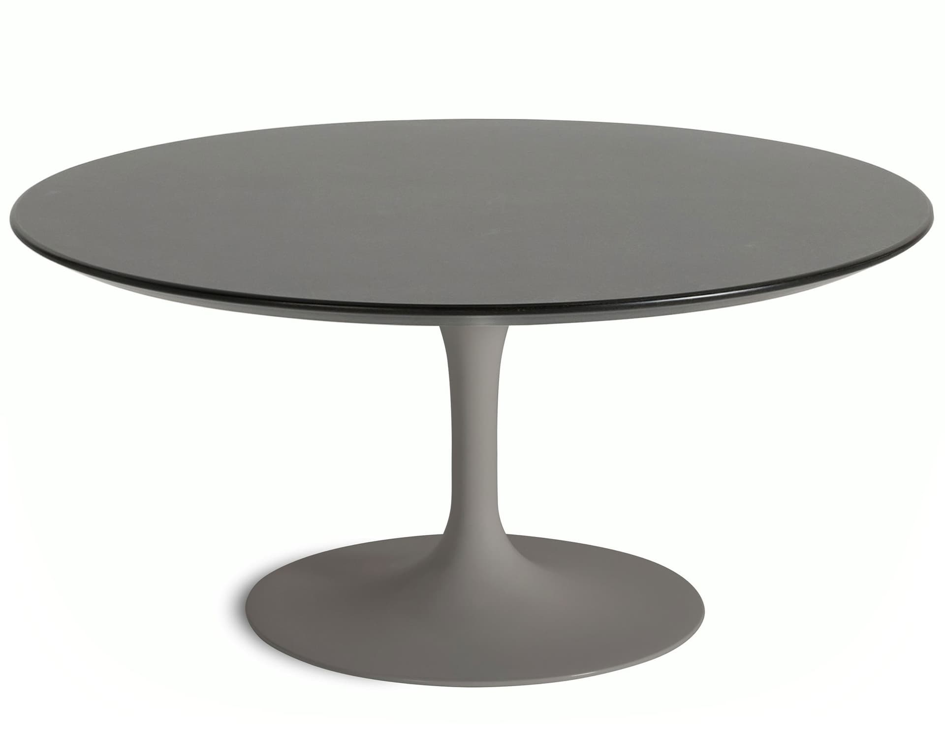 saarinen coffee table - 35" round / satin - grey / veneer - topo noir