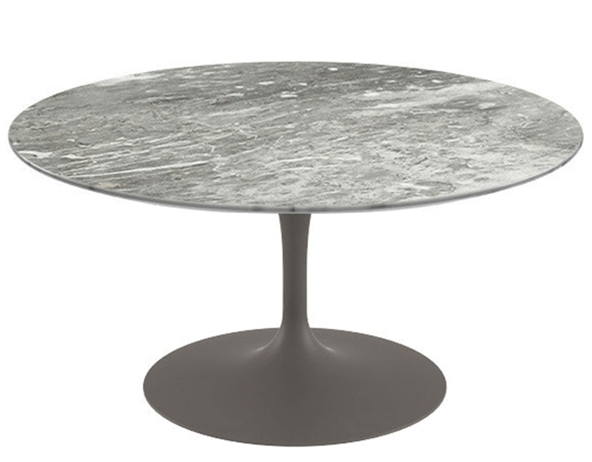 saarinen coffee table - 35" round / satin - grey / satin marble - grey