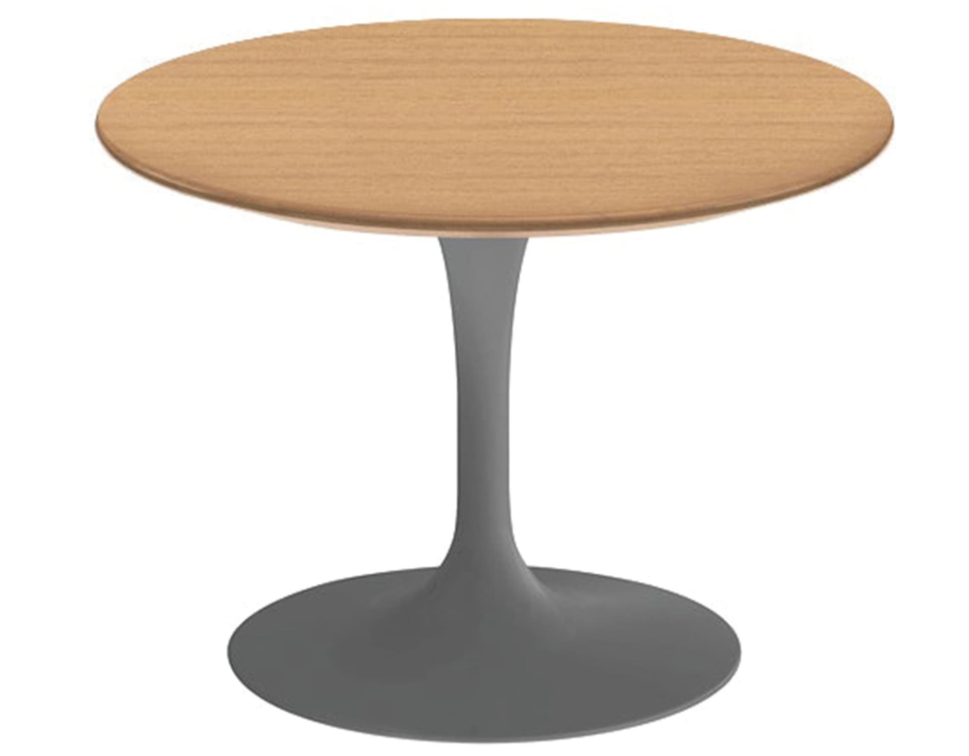 saarinen coffee table - 20" round / satin - grey / veneer - light oak