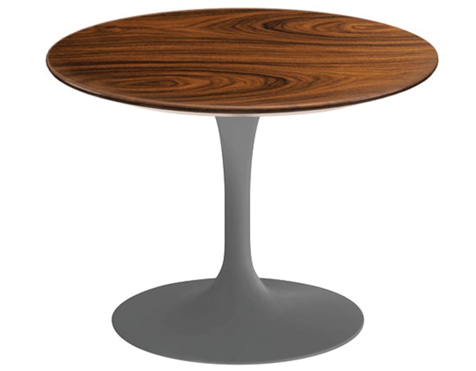 saarinen coffee table - 20" round / satin - grey / veneer - rosewood