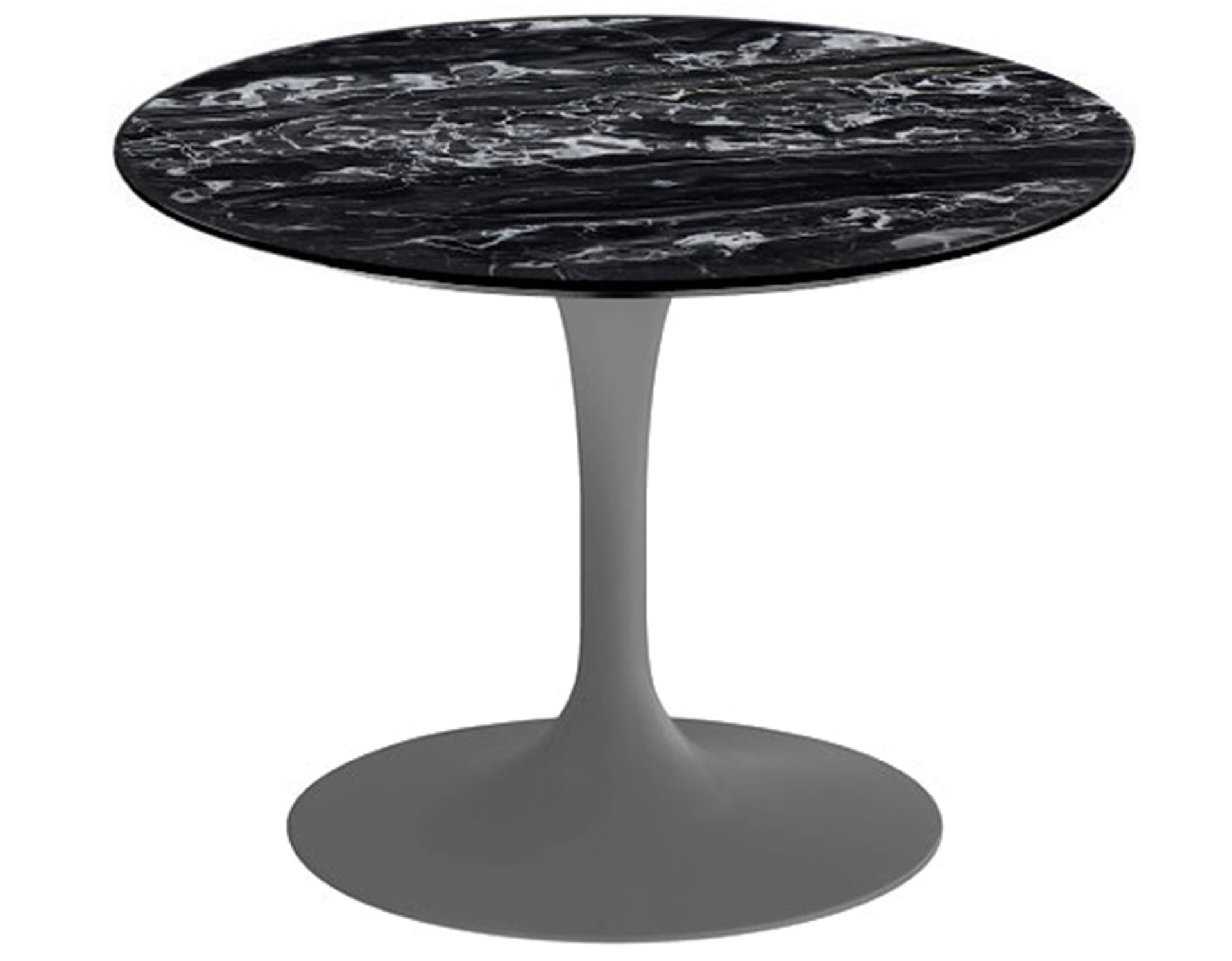 saarinen coffee table - 20" round / satin - grey / satin marble - portoro