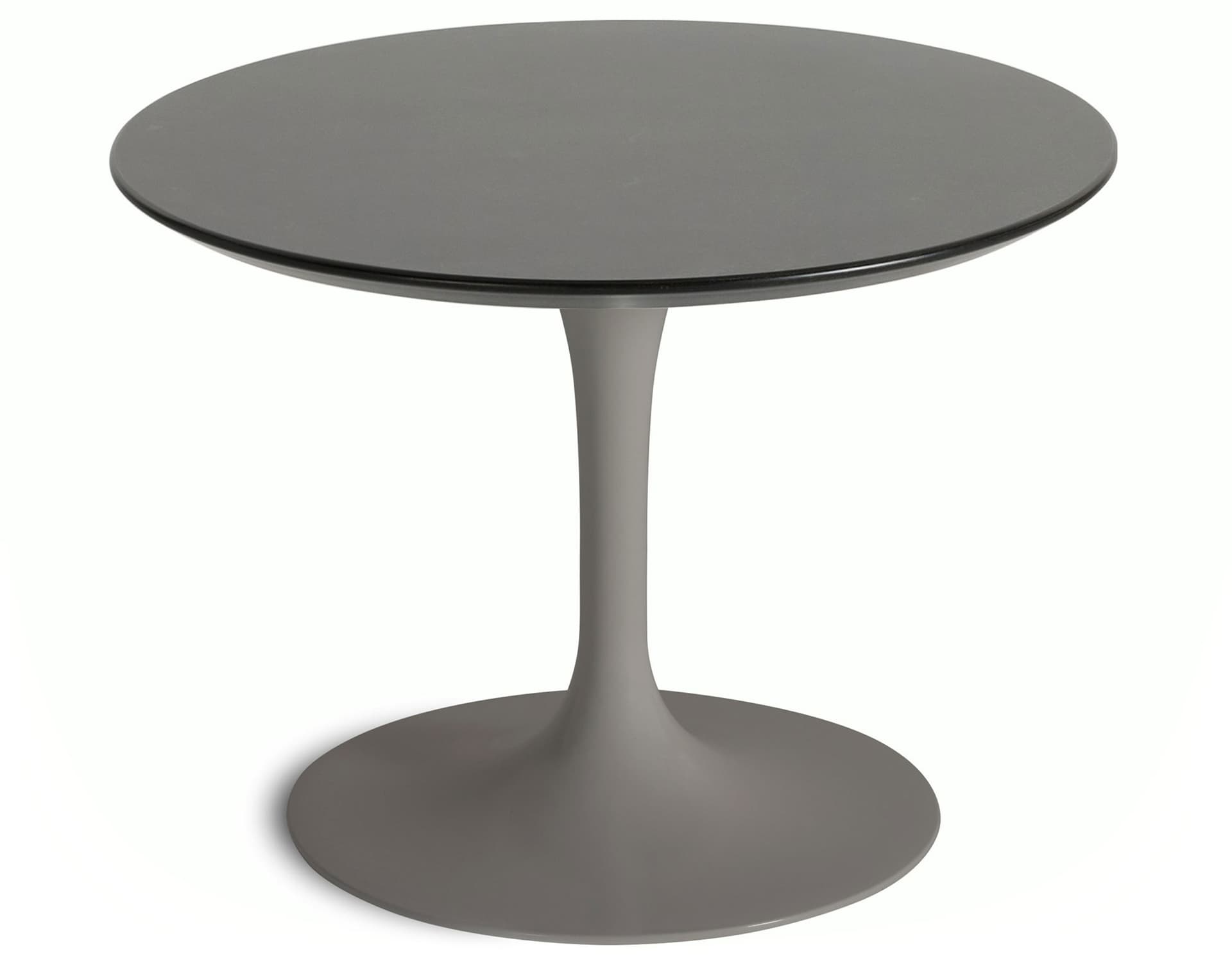 saarinen coffee table - 20" round / satin - grey / veneer - topo noir