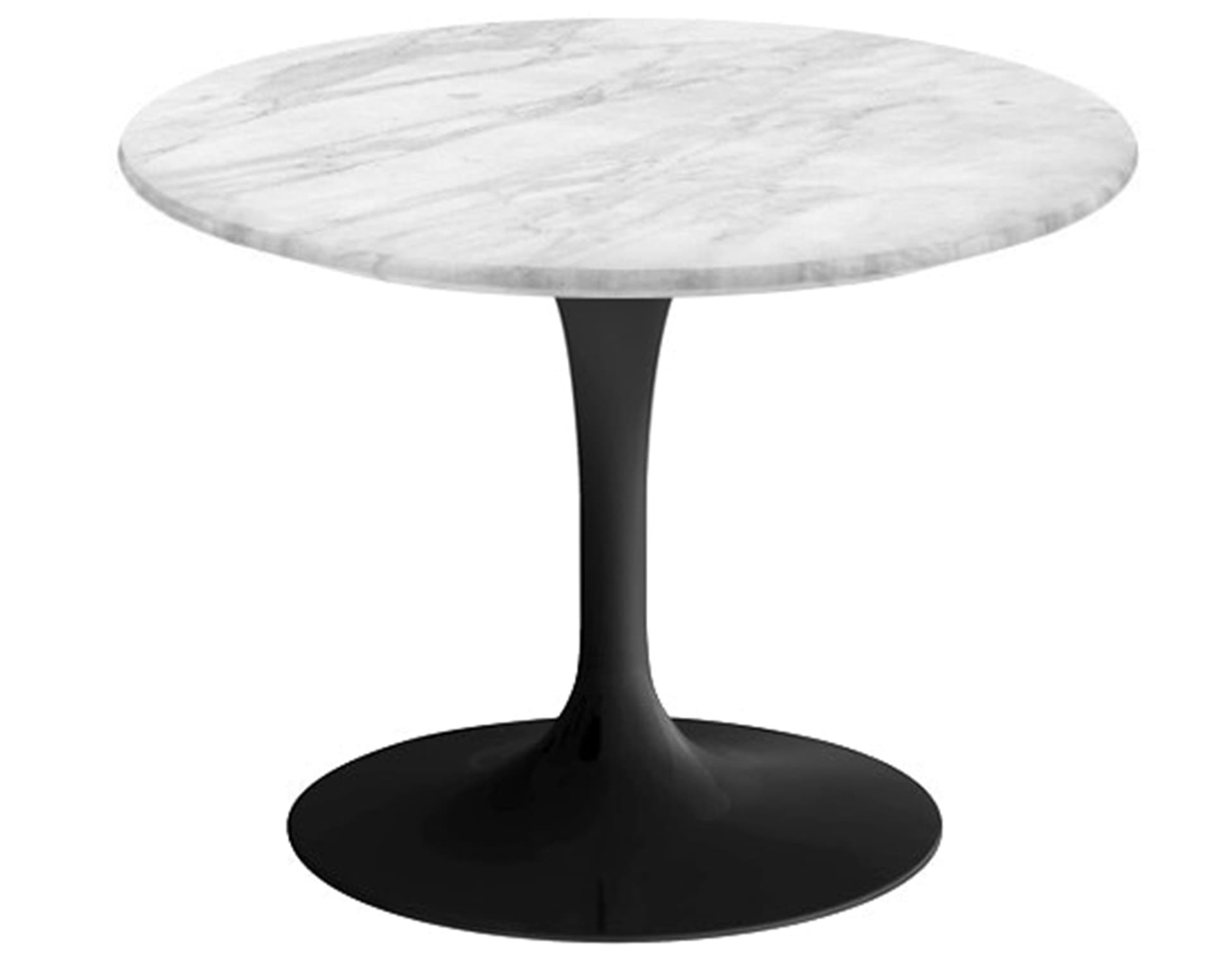 saarinen coffee table - 20" round / high gloss - black / polished marble - carrara