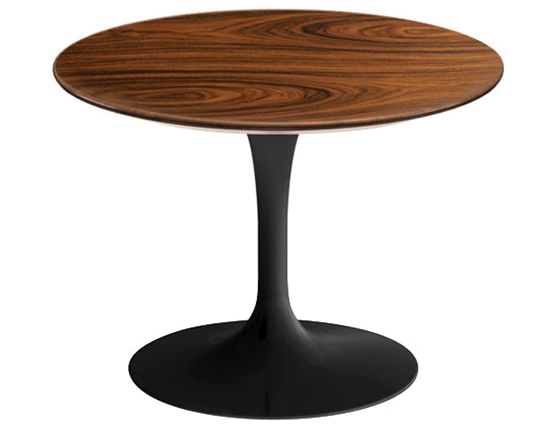 saarinen coffee table - 20" round / high gloss - black / veneer - rosewood